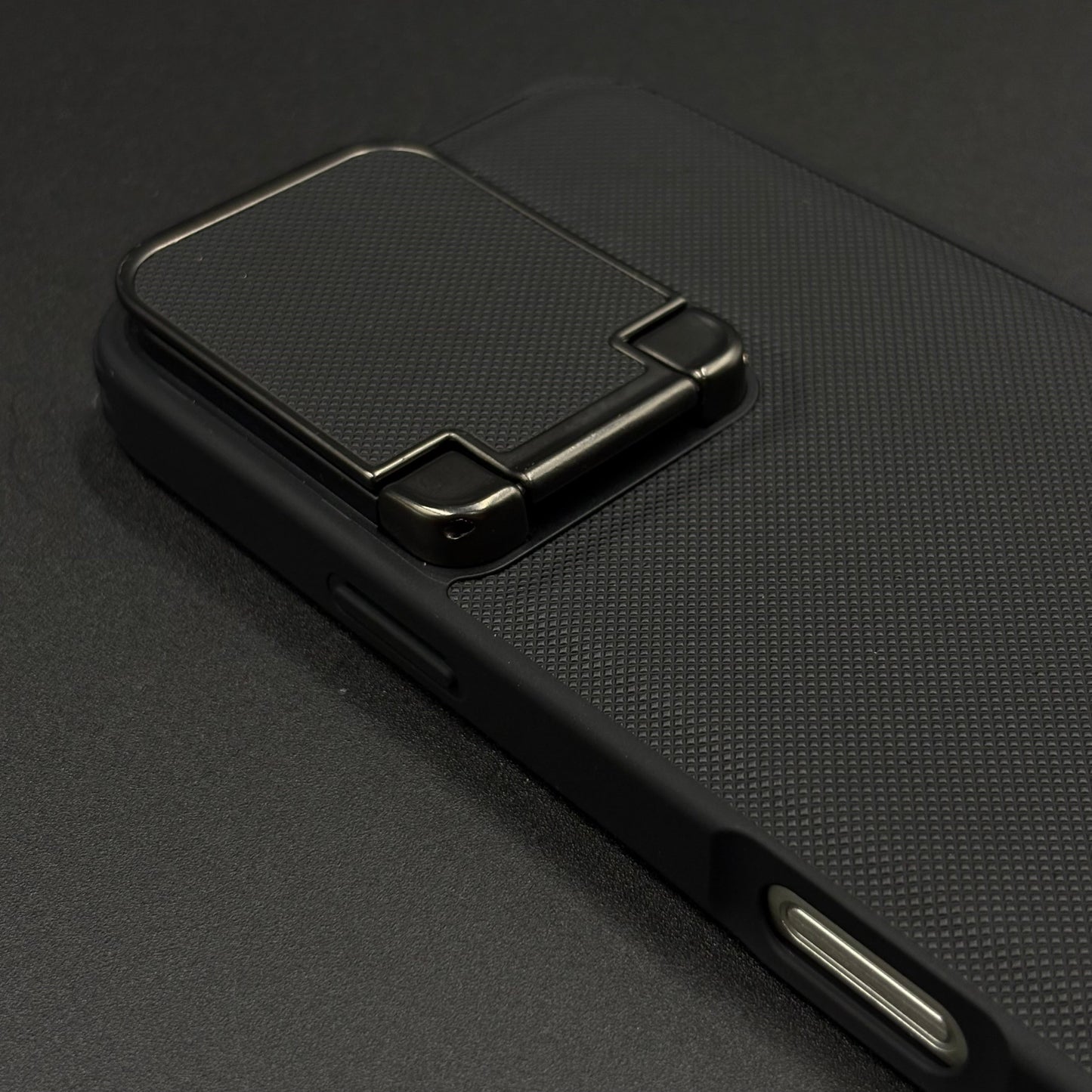 Dotted Leather Feel Case with Foldable Stand for iPhone Series | Premium Grip | Kickstand Style