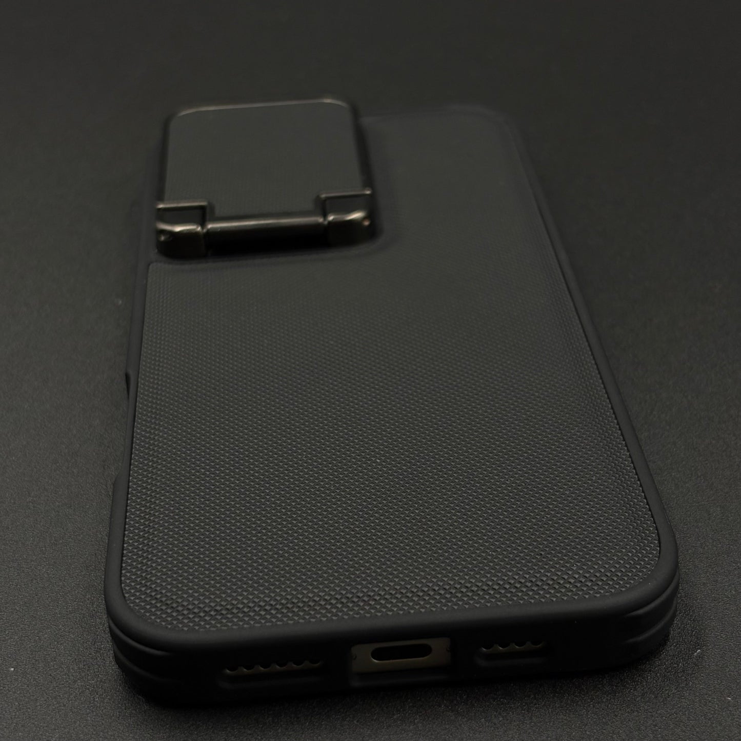 Dotted Leather Feel Case with Foldable Stand for iPhone Series | Premium Grip | Kickstand Style
