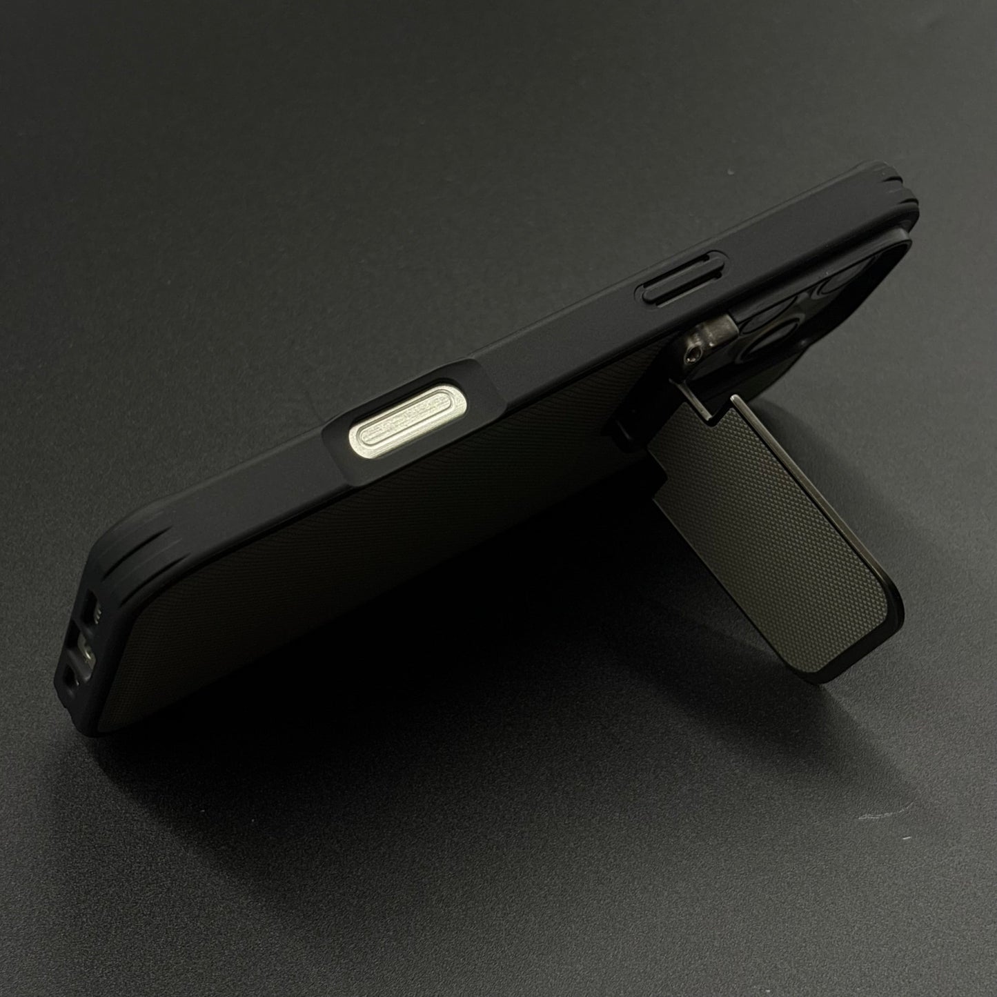 Dotted Leather Feel Case with Foldable Stand for iPhone Series | Premium Grip | Kickstand Style
