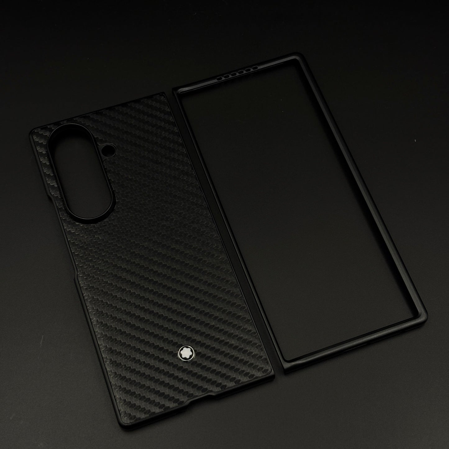 Carbon Fibre MB Logo Case for Samsung Galaxy Z Fold 7 | Luxury Embossed Leather Protection