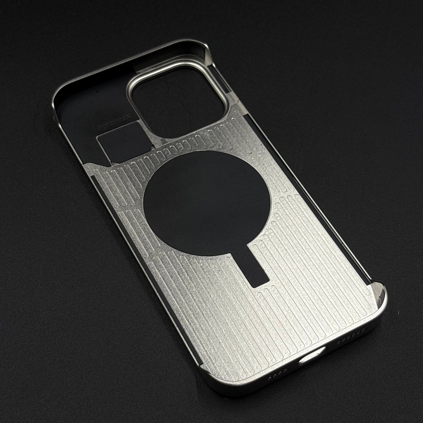 AeroFlex Aluminium Leather Case Hidden Magsafe for iPhone | Premium Metallic Frame | Hybrid Back Cover