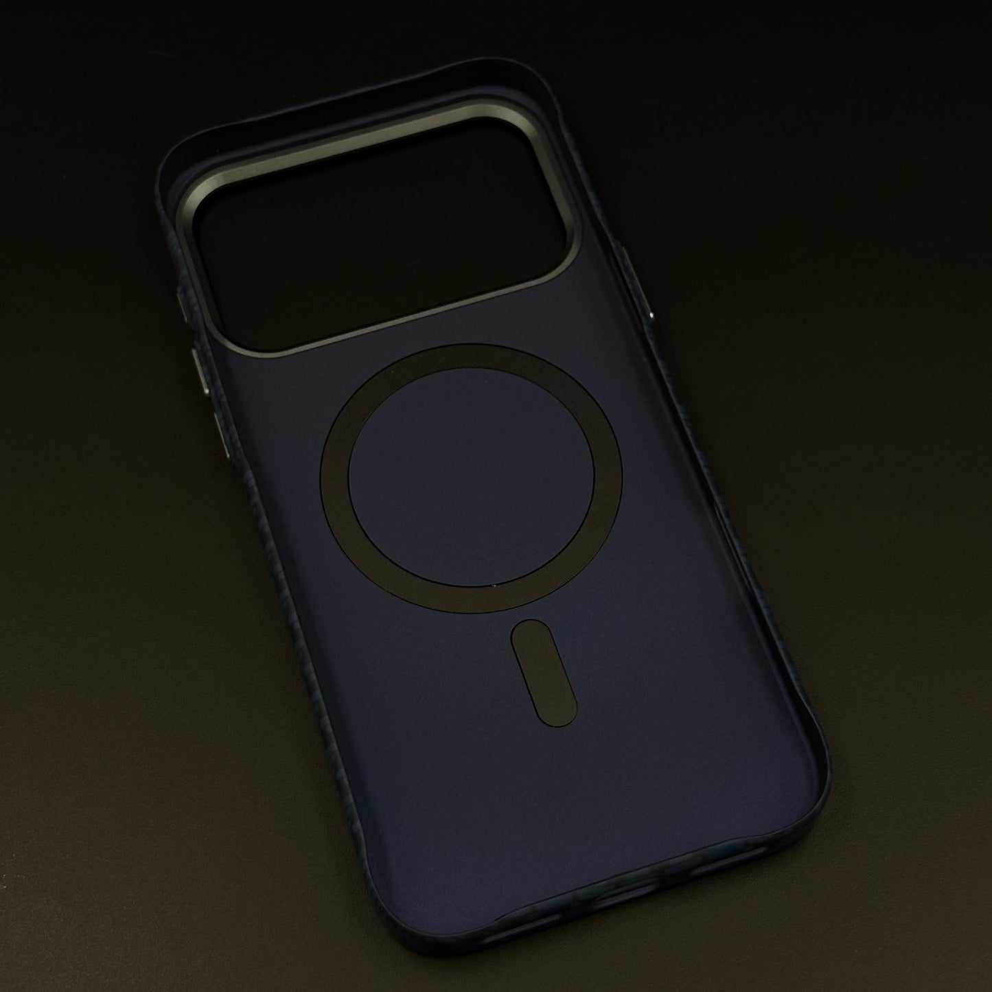 Blue Geometric Slim Mobile Case Cover for iPhone 17 Series | Rare Aramid Texture Finish | Real Carbon Fibre Feel | Hidden MagSafe