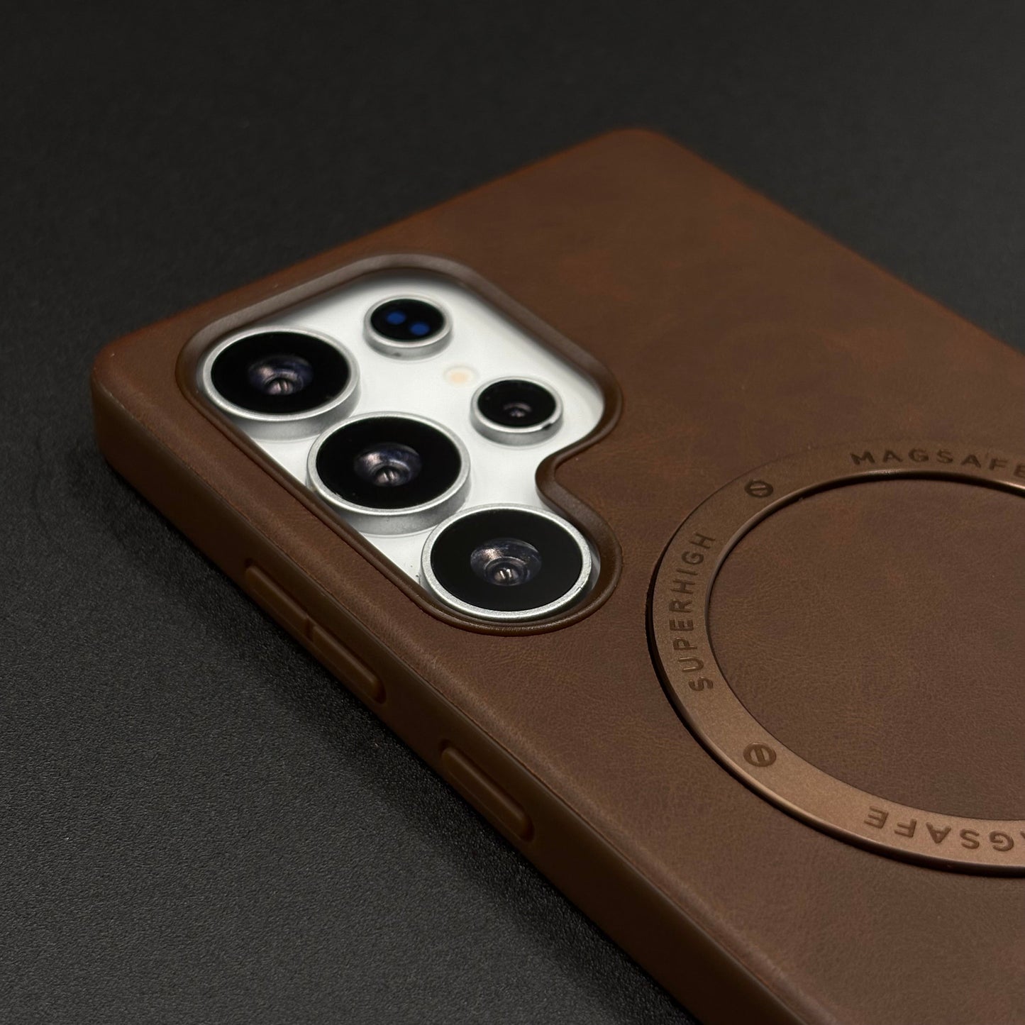 Luxury Leather MagSafe Case for Samsung Galaxy S25 Ultra | Premium Magnetic Charging Support