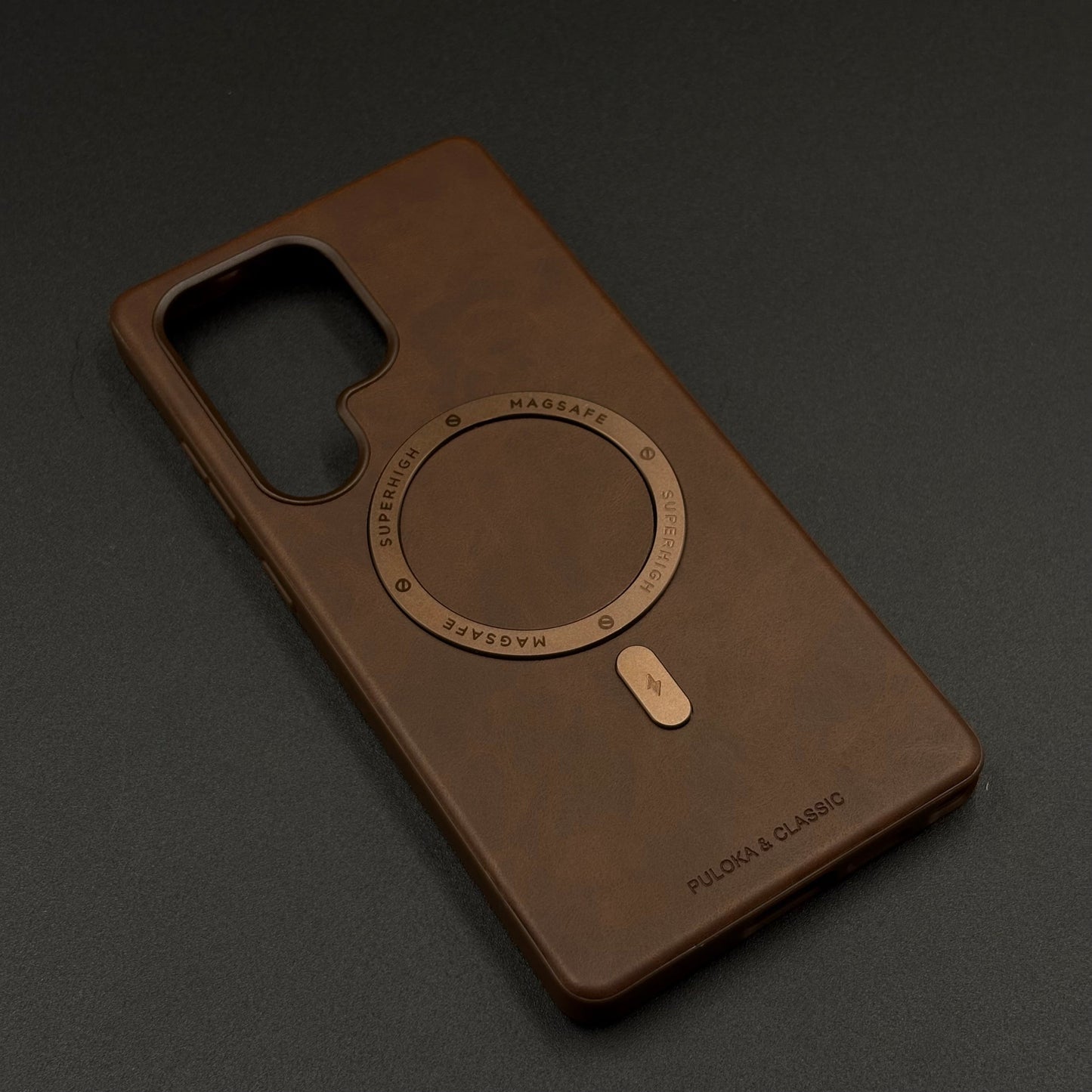 Luxury Leather MagSafe Case for Samsung Galaxy S25 Ultra | Premium Magnetic Charging Support