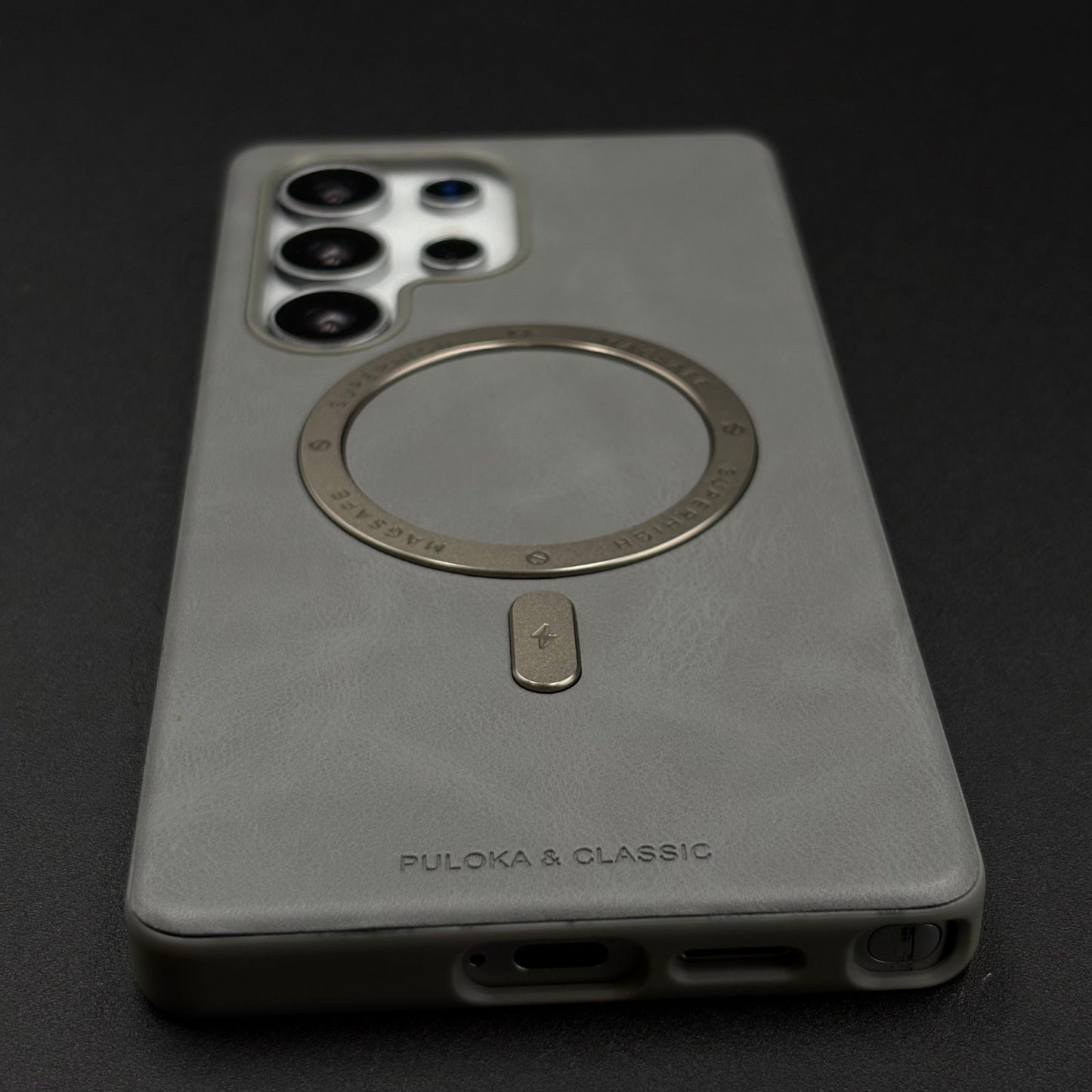 Luxury Leather MagSafe Case for Samsung Galaxy S25 Ultra | Premium Magnetic Charging Support