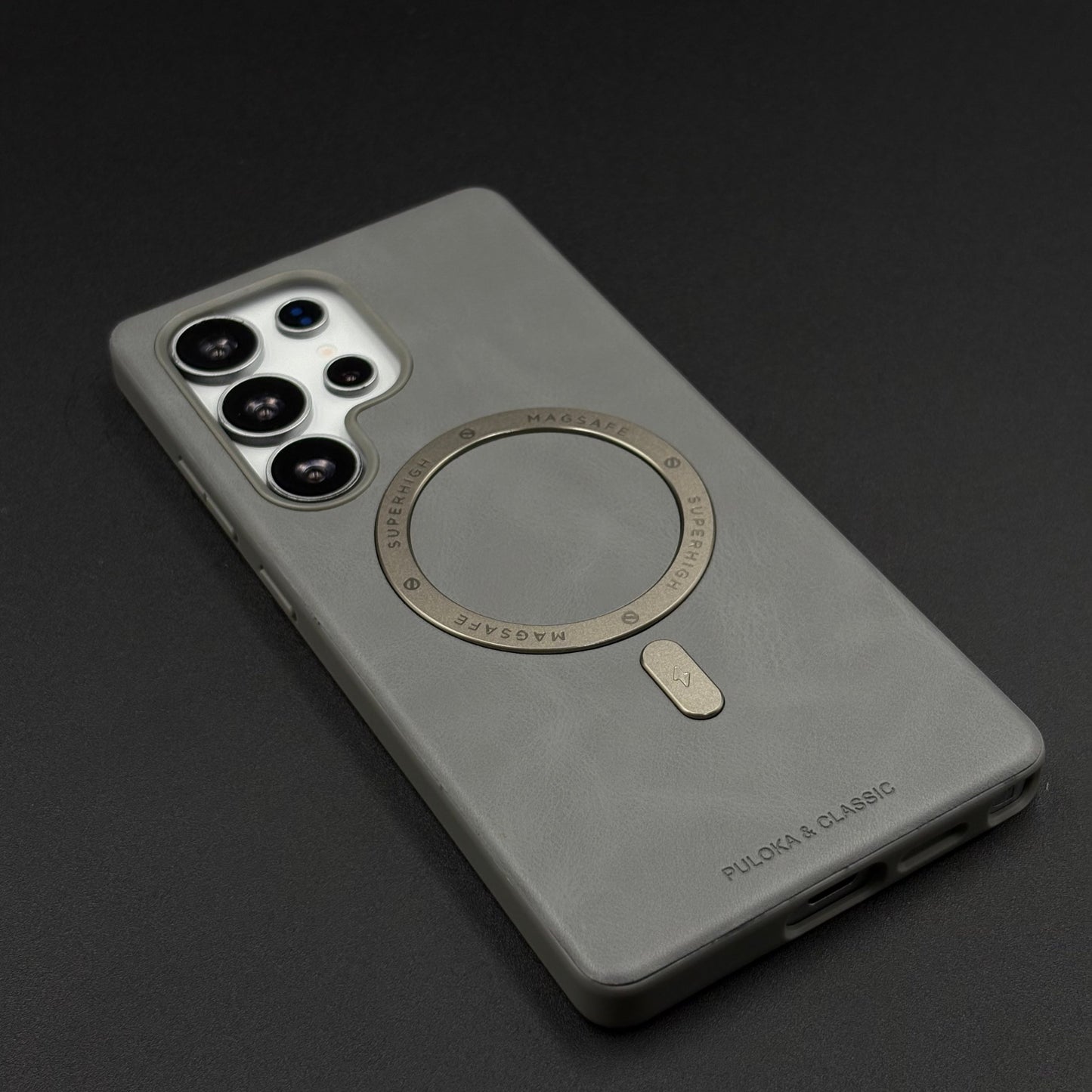 Luxury Leather MagSafe Case for Samsung Galaxy S25 Ultra | Premium Magnetic Charging Support