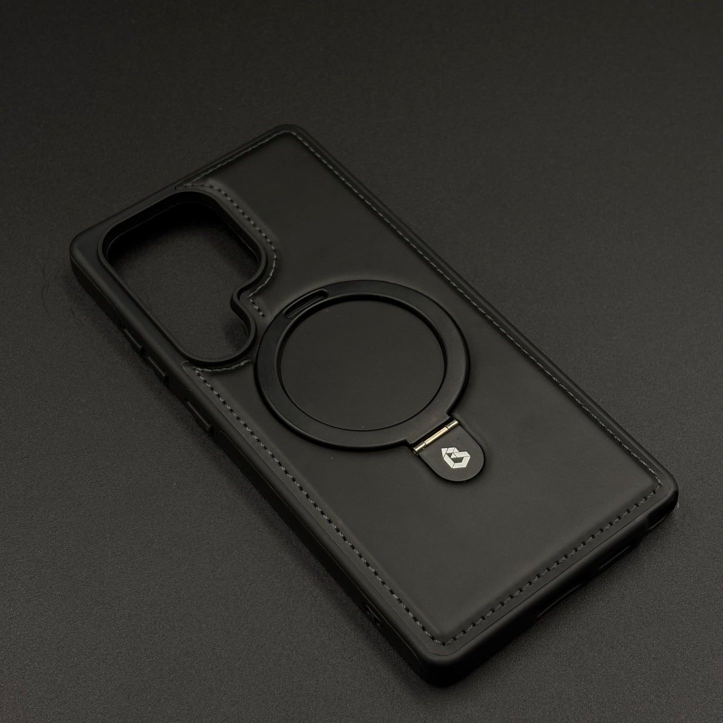 Magnetic Leather MagSafe Case for Samsung Galaxy S25 Ultra | Premium Stitch Finish | Kickstand Ring