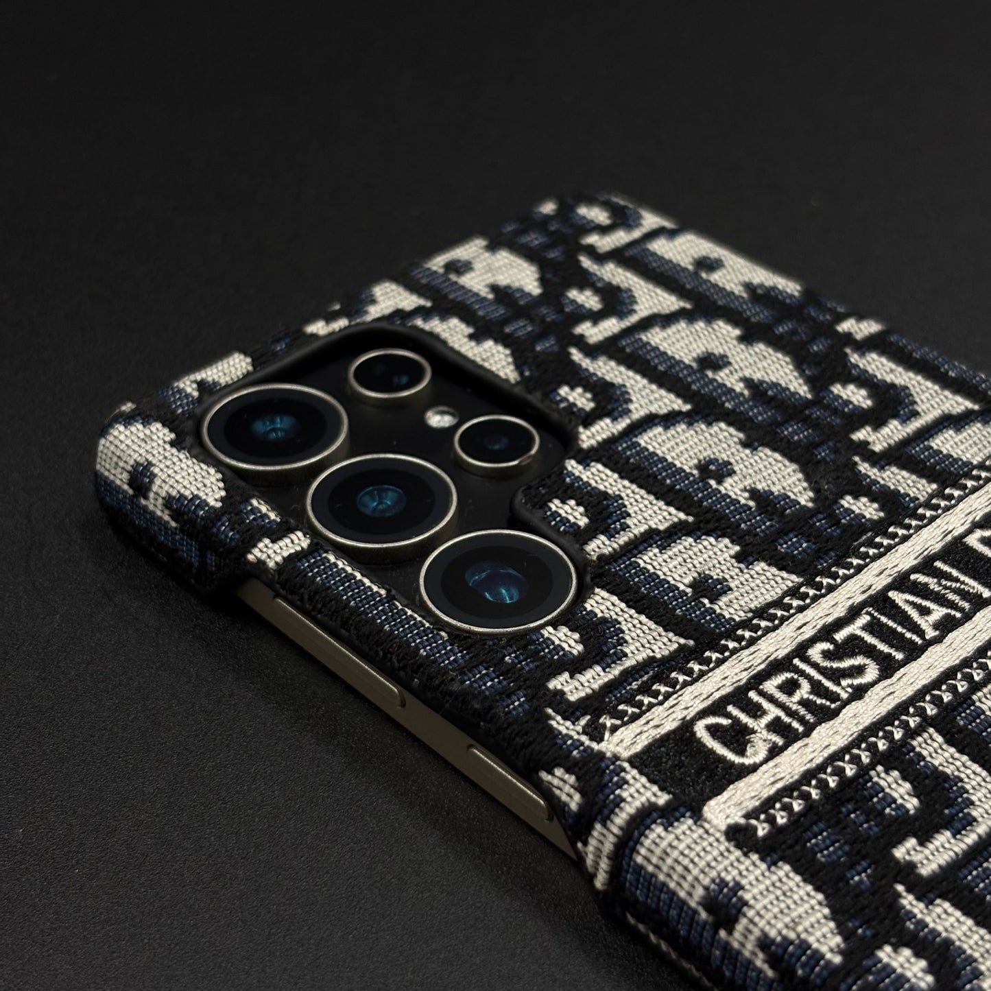 Embroidered Designer Fabric CD Case for Samsung Galaxy S24 Ultra | Sophisticated Slim Cover