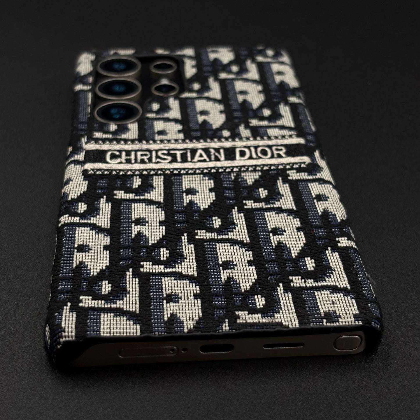 Embroidered Designer Fabric CD Case for Samsung Galaxy S24 Ultra | Sophisticated Slim Cover