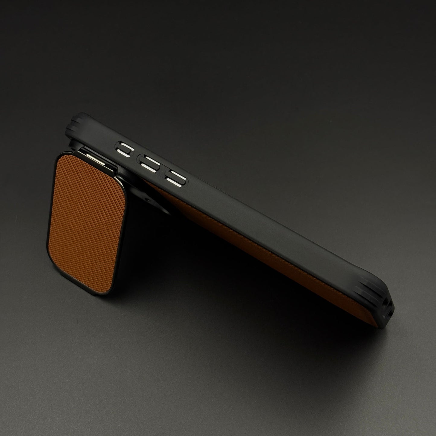 Dotted Leather Feel Case with Foldable Stand for iPhone 17 Series | Premium Grip | Kickstand Style