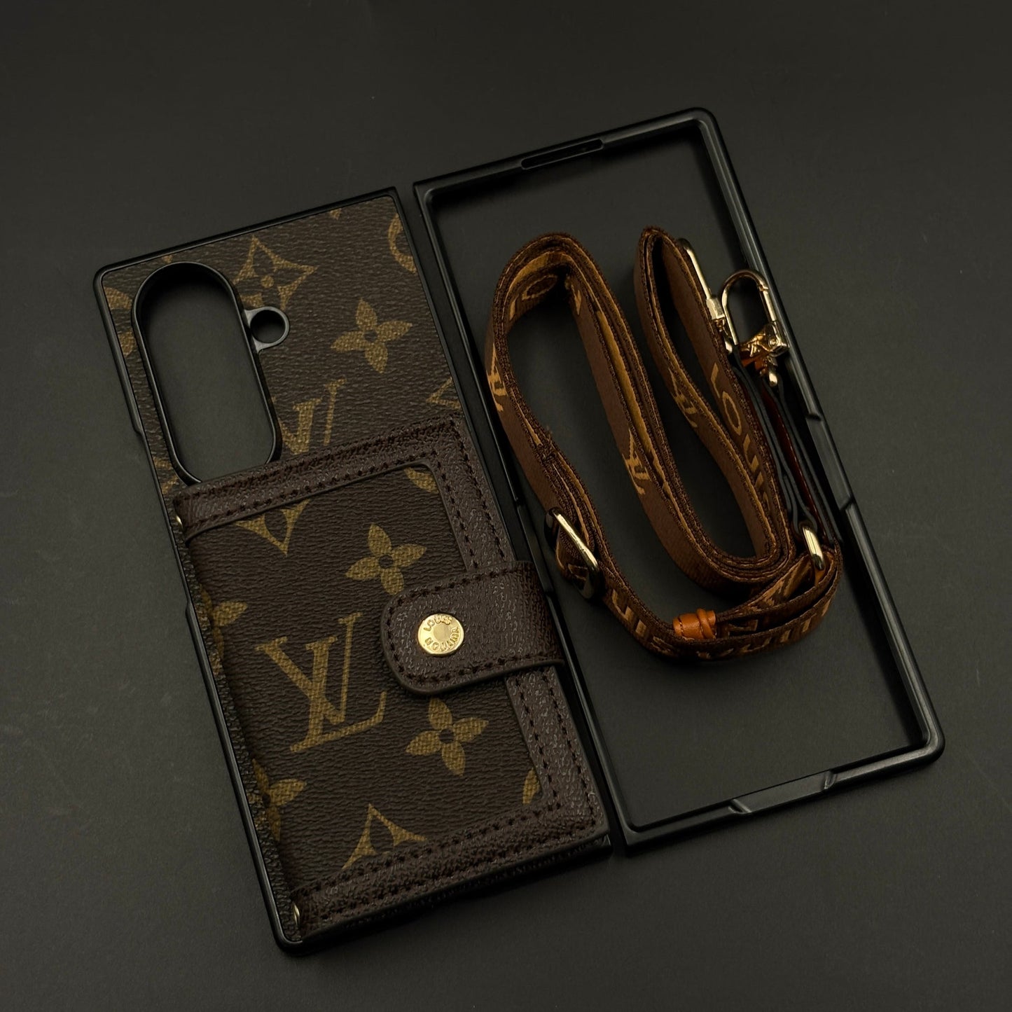 Luxury Cardholder Wallet Case with Sling for Samsung Galaxy Z Fold 7