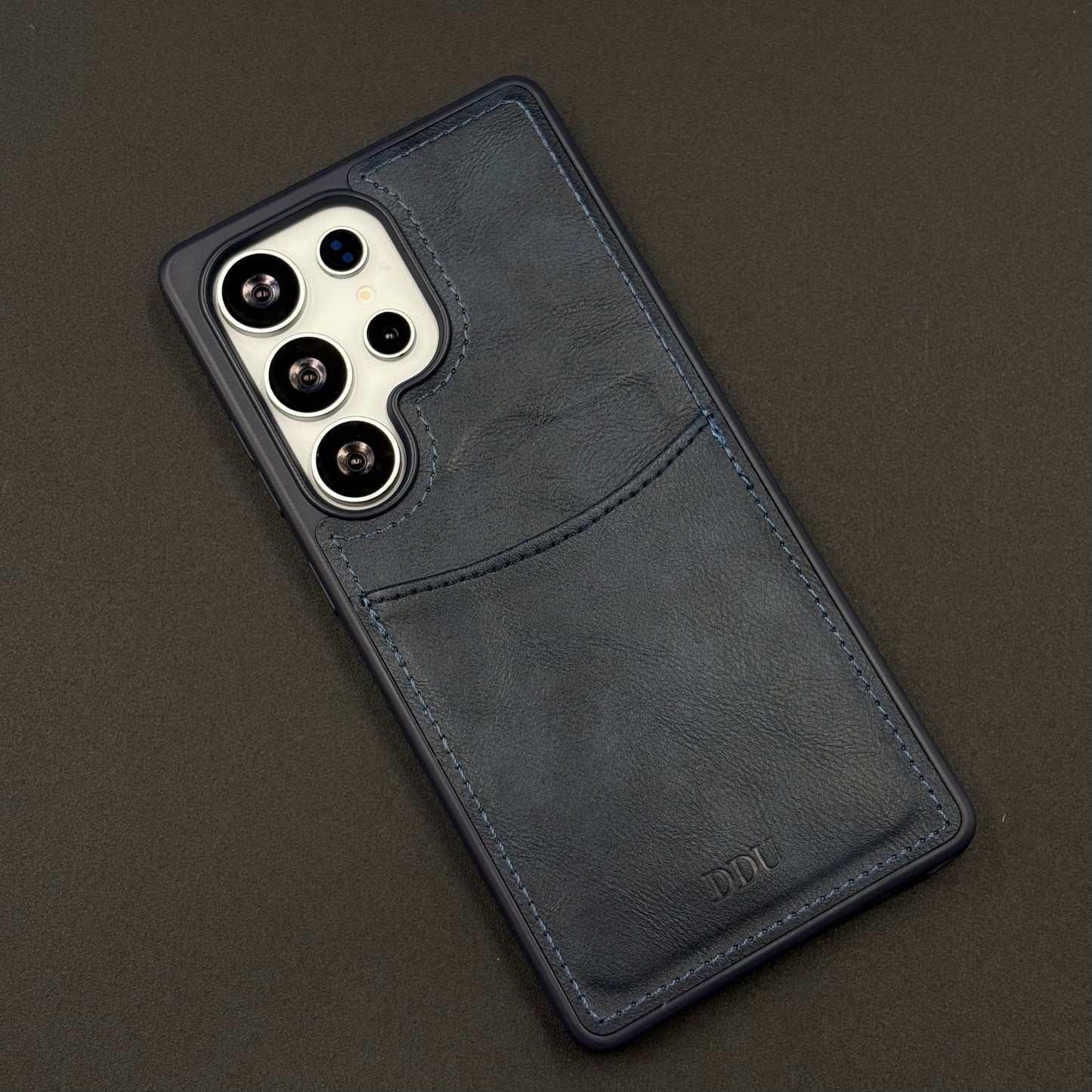Premium PU Leather Stitch Phone Case for Samsung Galaxy S24 Ultra | Slim Fit with a Wallet/Card Holder