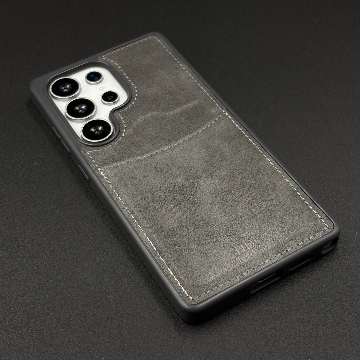 Premium PU Leather Stitch Phone Case for Samsung Galaxy S24 Ultra | Slim Fit with a Wallet/Card Holder