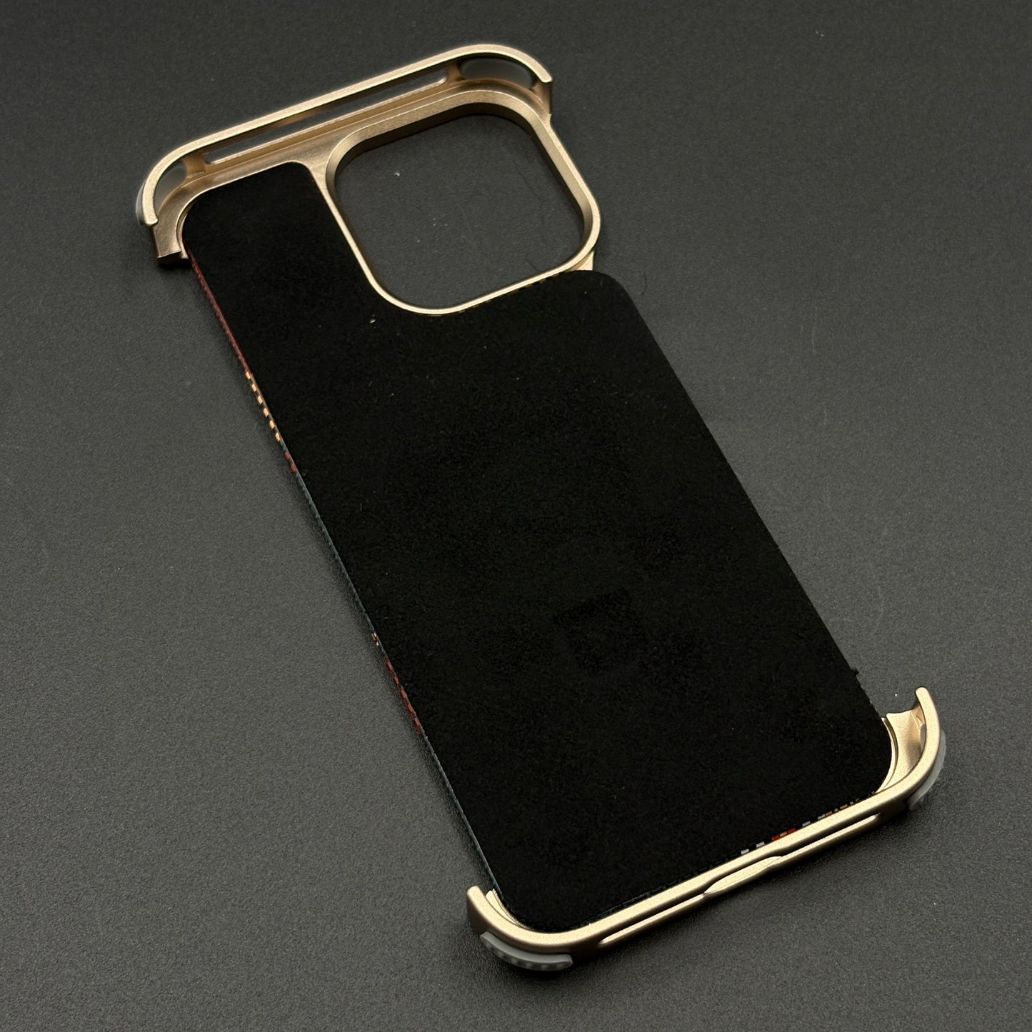 Kevlar Metal Gold Frame Phone Case for iPhone Series | MagSafe Compatible with Phone Stand | Rugged Style Protection