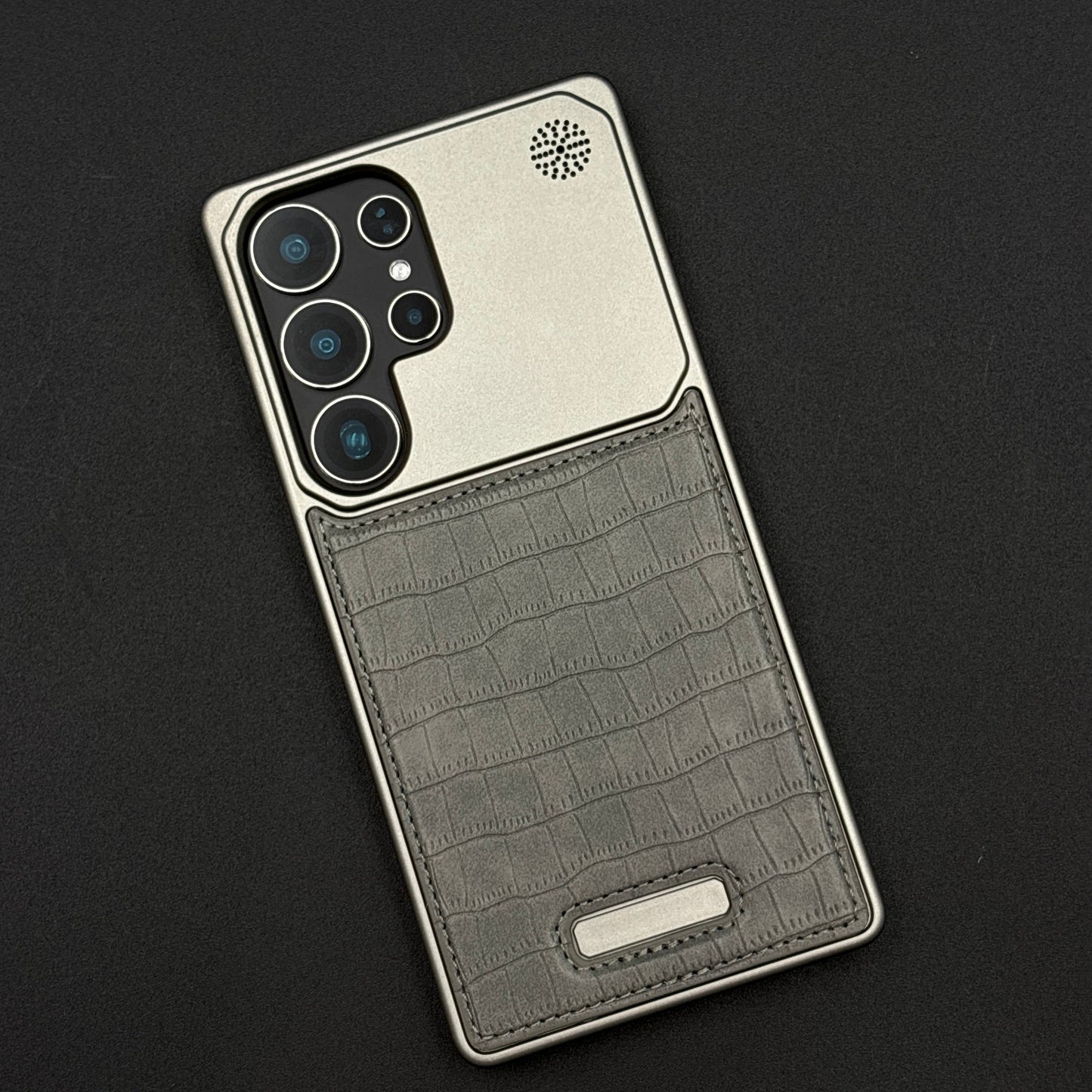 Croc Pattern Phone Case for Samsung Galaxy S24 Ultra | Aeroflex Borderless Frame | Real Feel Leather | MagSafe Compatible