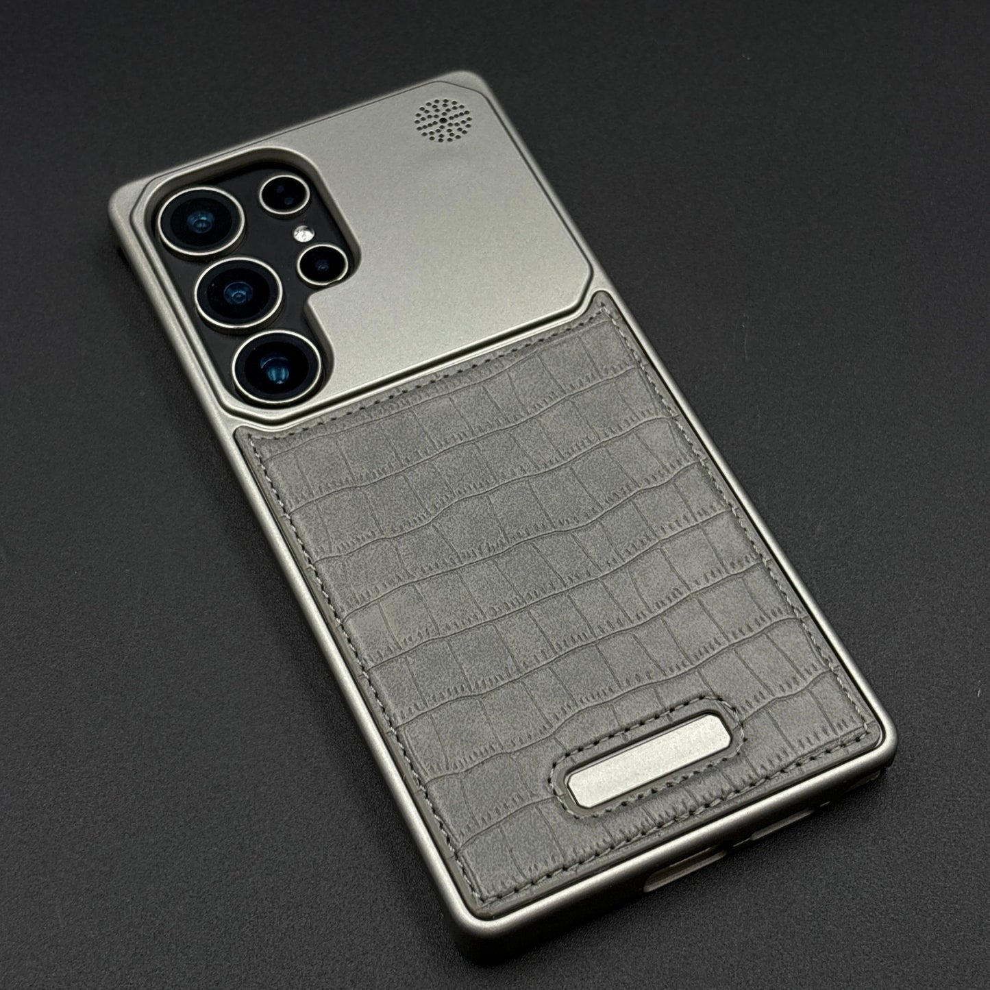 Croc Pattern Phone Case for Samsung Galaxy S24 Ultra | Aeroflex Borderless Frame | Real Feel Leather | MagSafe Compatible