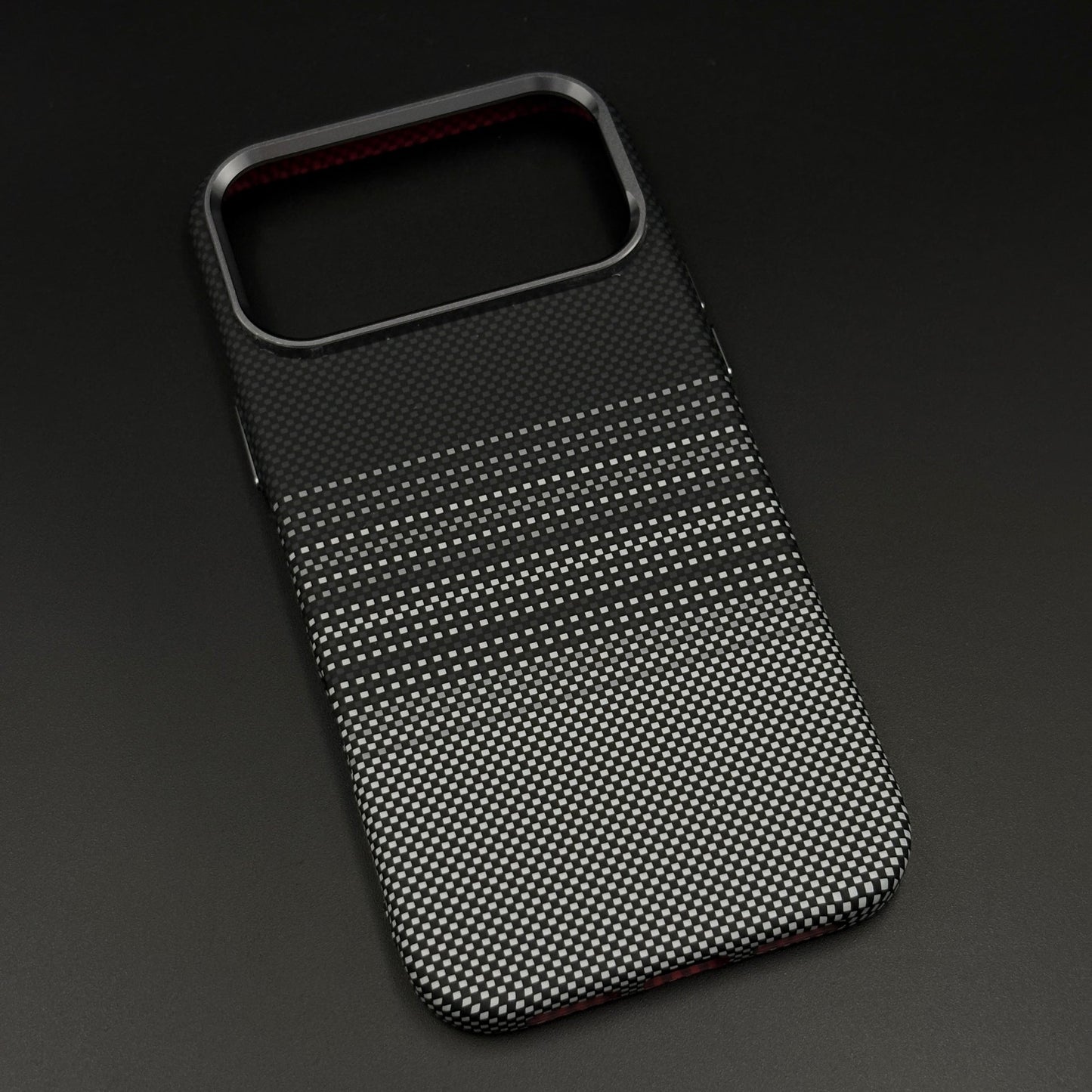 Black Graphite Stripe Case Slim Mobile Case Cover for iPhone 17 Series | Rare Aramid Texture Finish | Real Carbon Fibre Feel | Hidden MagSafe