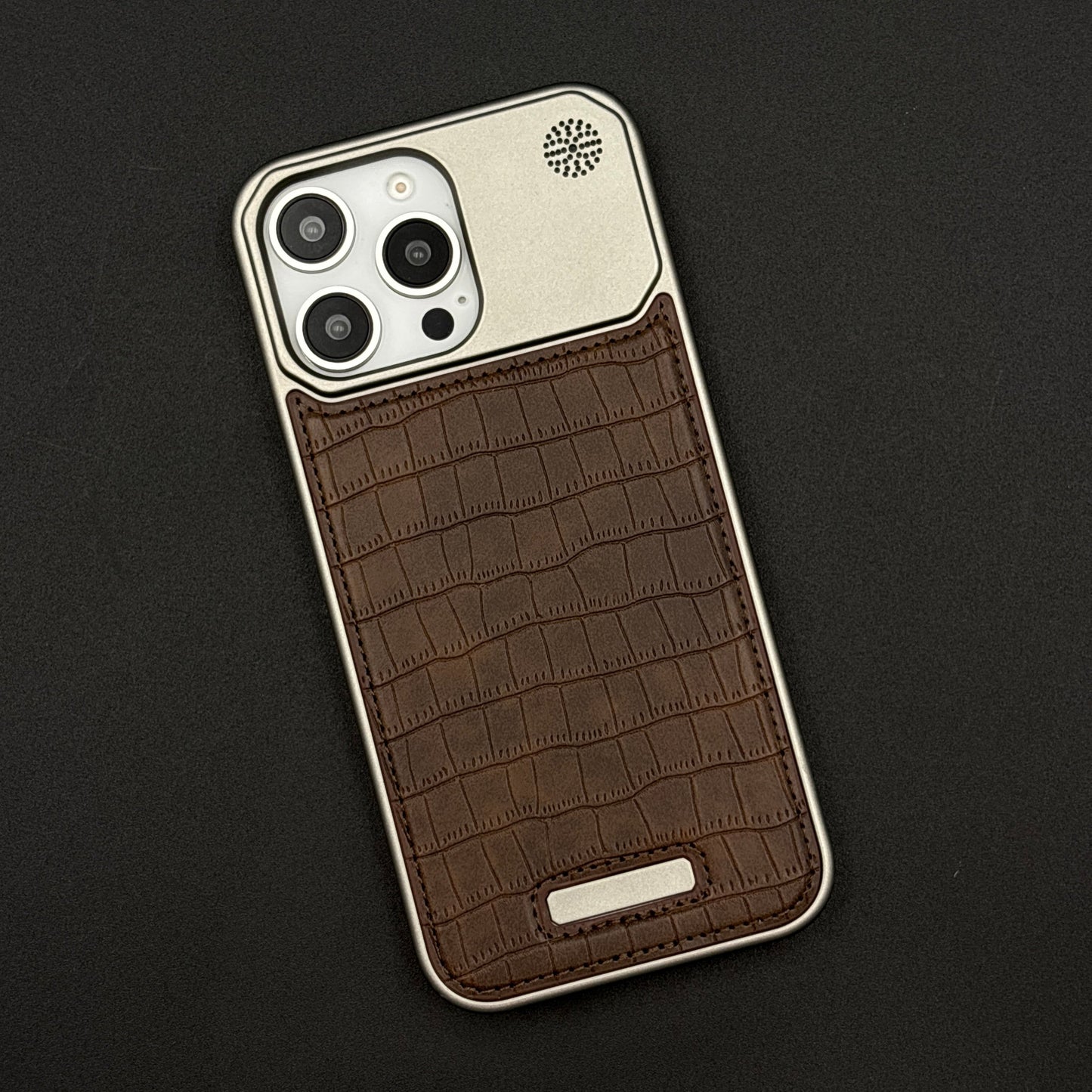 Croc Pattern Phone Case for iPhone Series | Aeroflex Borderless Frame | Real Feel Leather | MagSafe Compatible