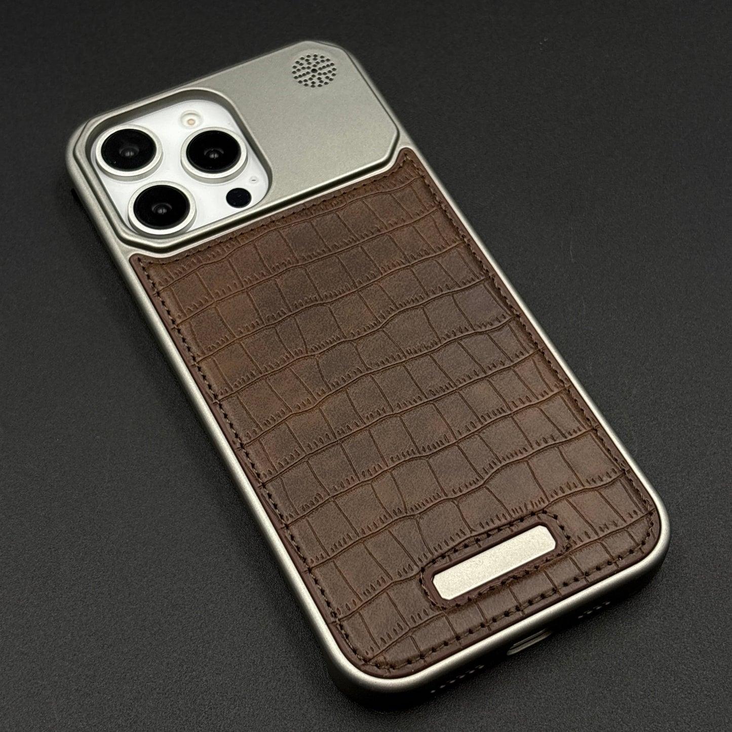 Croc Pattern Phone Case for iPhone Series | Aeroflex Borderless Frame | Real Feel Leather | MagSafe Compatible