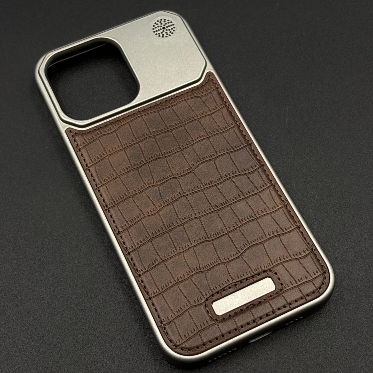 Croc Pattern Phone Case for iPhone Series | Aeroflex Borderless Frame | Real Feel Leather | MagSafe Compatible
