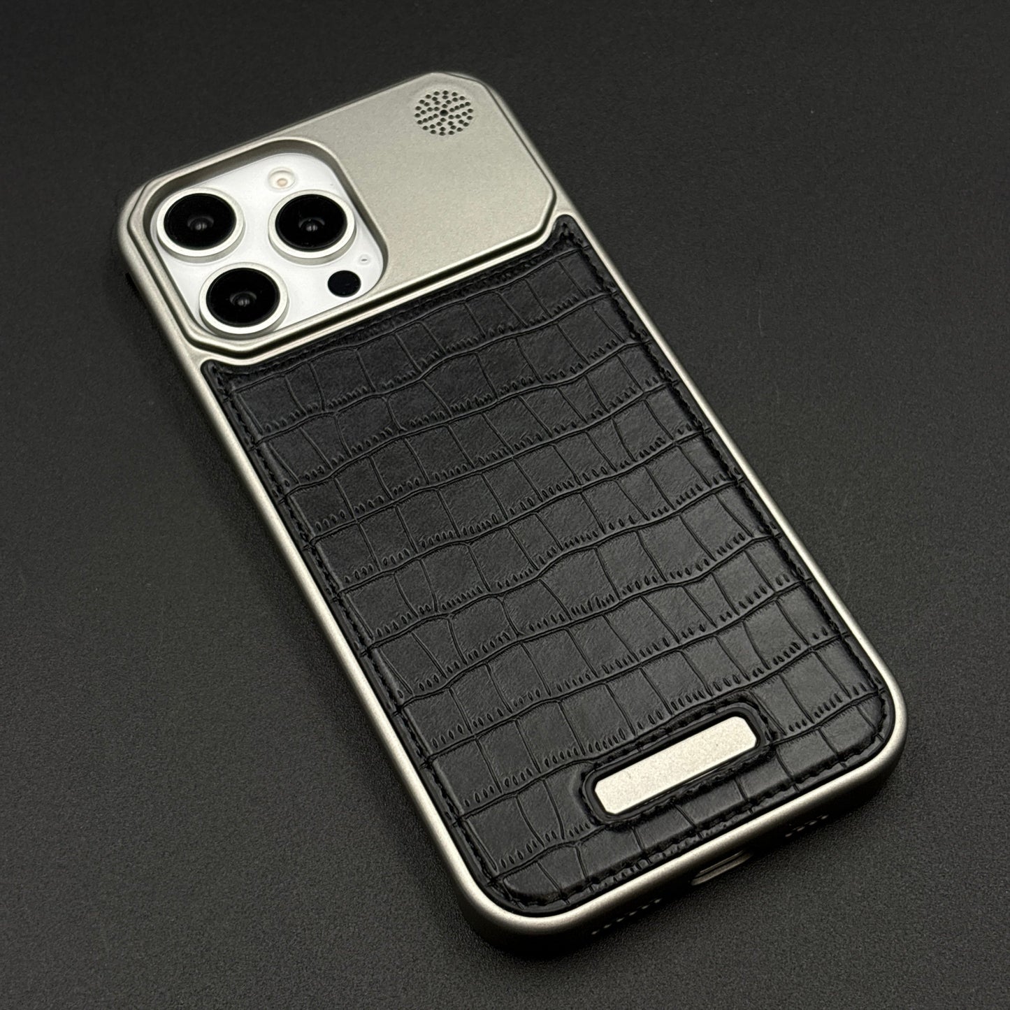 Croc Pattern Phone Case for iPhone Series | Aeroflex Borderless Frame | Real Feel Leather | MagSafe Compatible