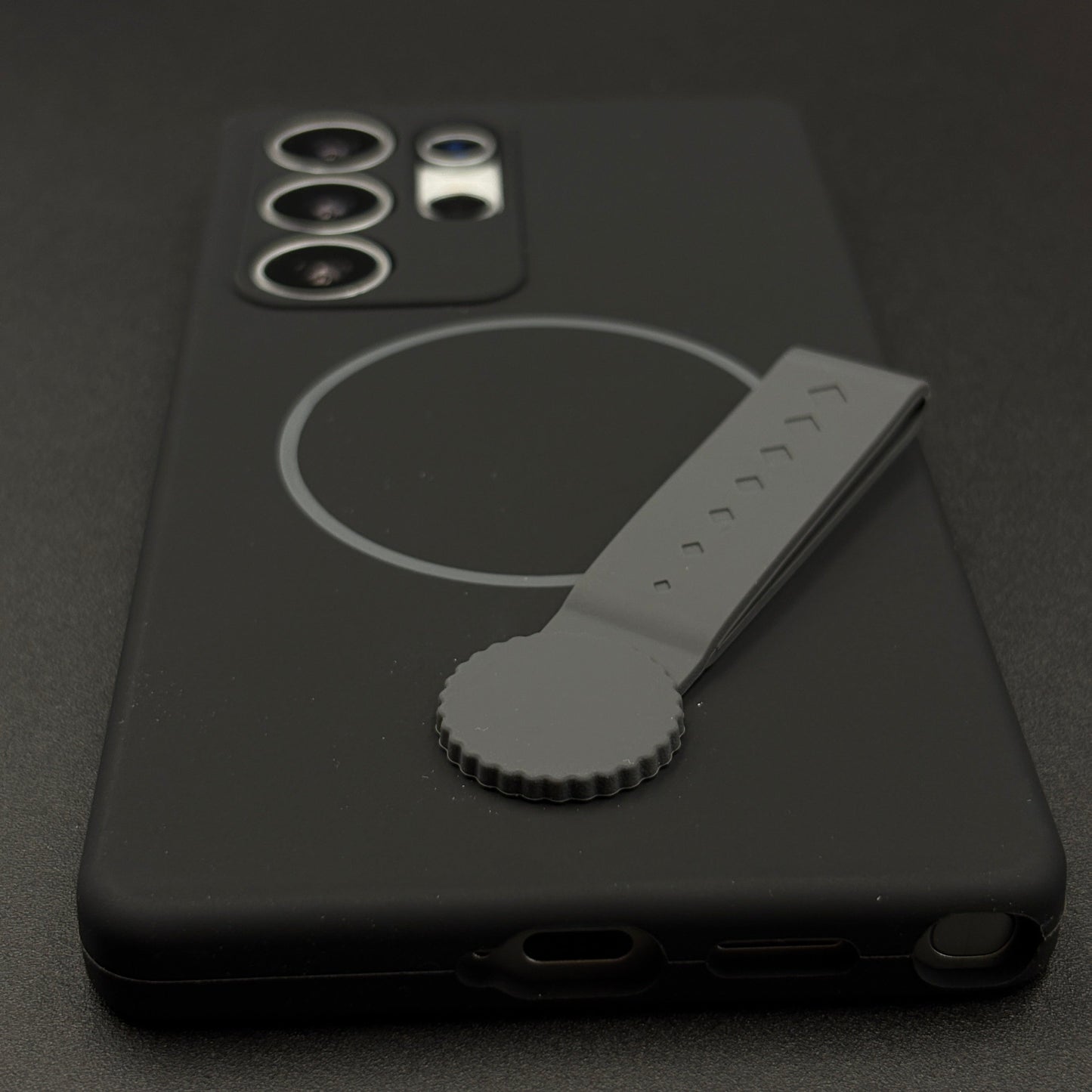 Liquid Silicone Wristband Case for Samsung Galaxy S25 Ultra | Silk Feel Touch Grip | Built-In Strap | MagSafe Compatible