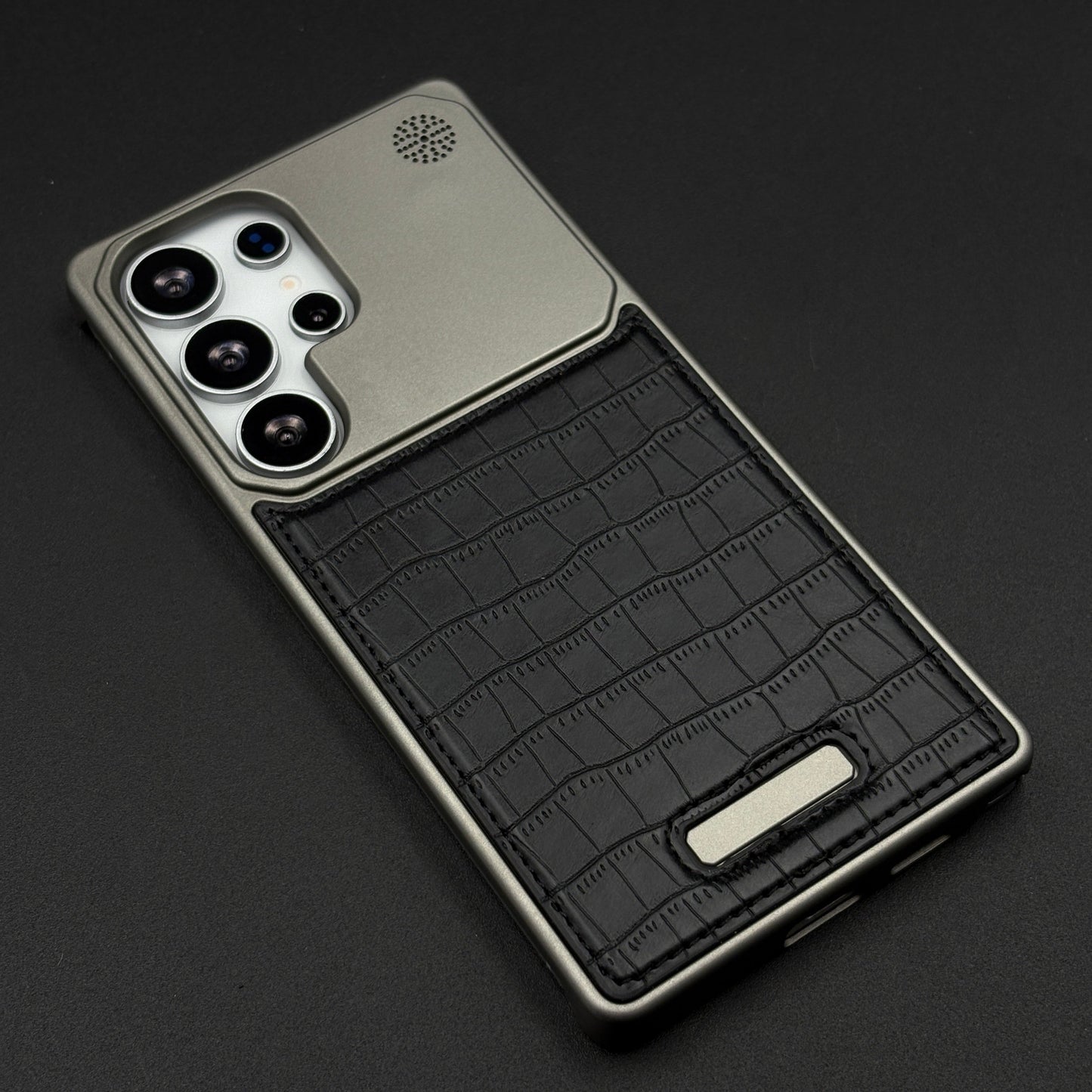 Croc Pattern Phone Case for Samsung Galaxy S24 Ultra | Aeroflex Borderless Frame | Real Feel Leather | MagSafe Compatible