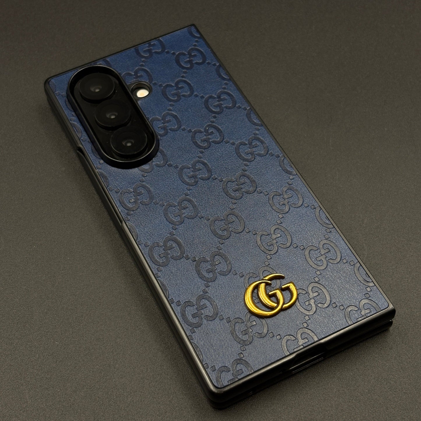 Luxury GG Pattern Leather Feel Case for Samsung Galaxy Z Fold 6 | Designer-Inspired Premium Back Cover