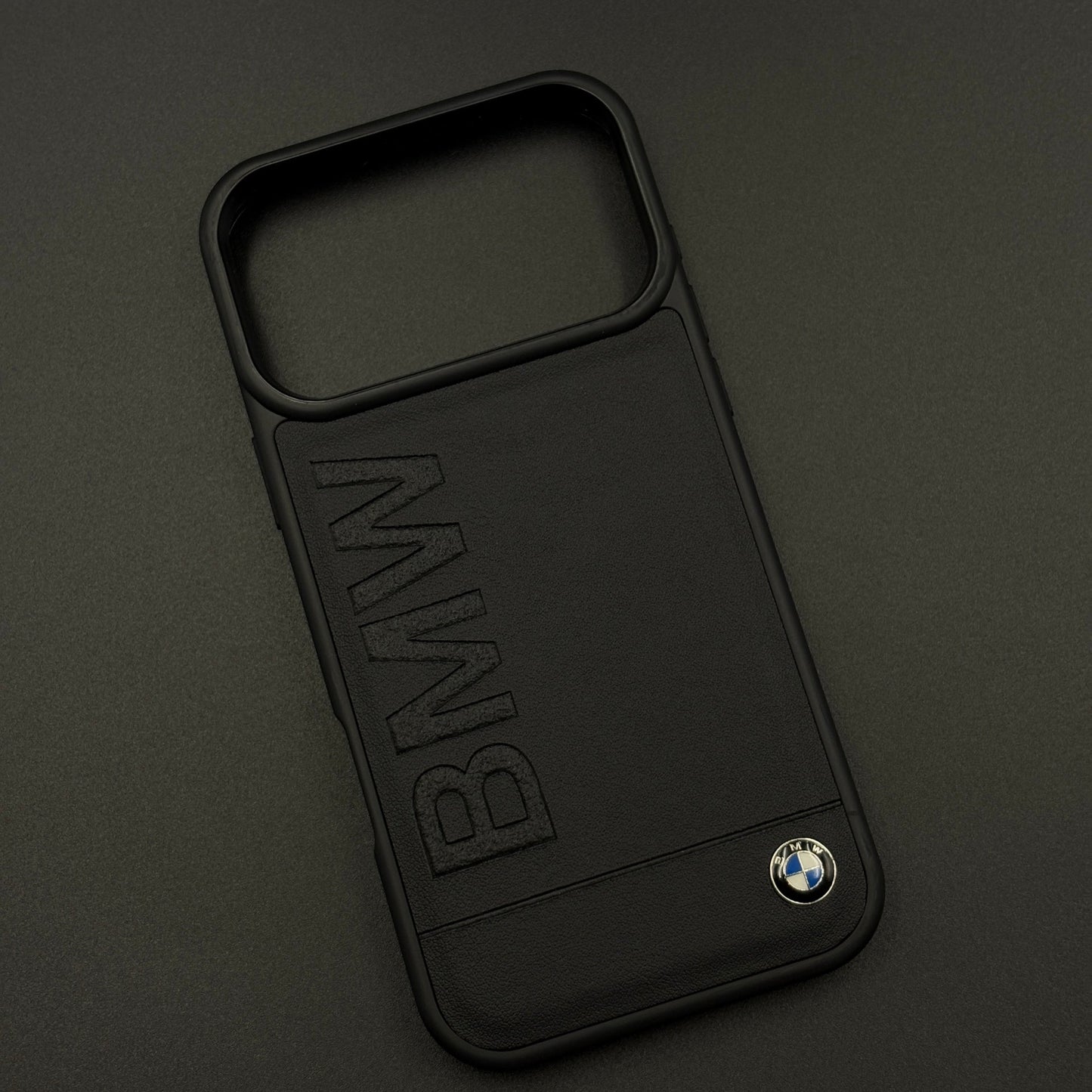Luxury Sports Car Embossed Name Case with Logo for iPhone 17 Series with Sleek Black Finish