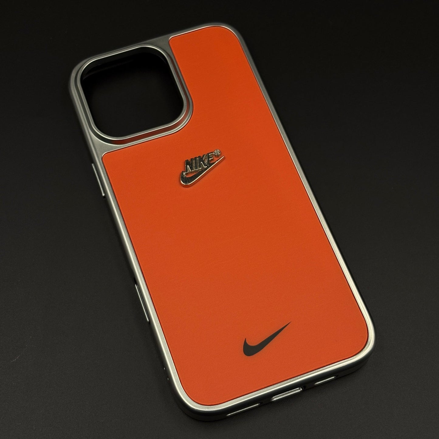 Premium Sports Edition Shockproof Mobile Case Cover for iPhone | Athletic Orange Metal Frame Cover | Embossed Logo