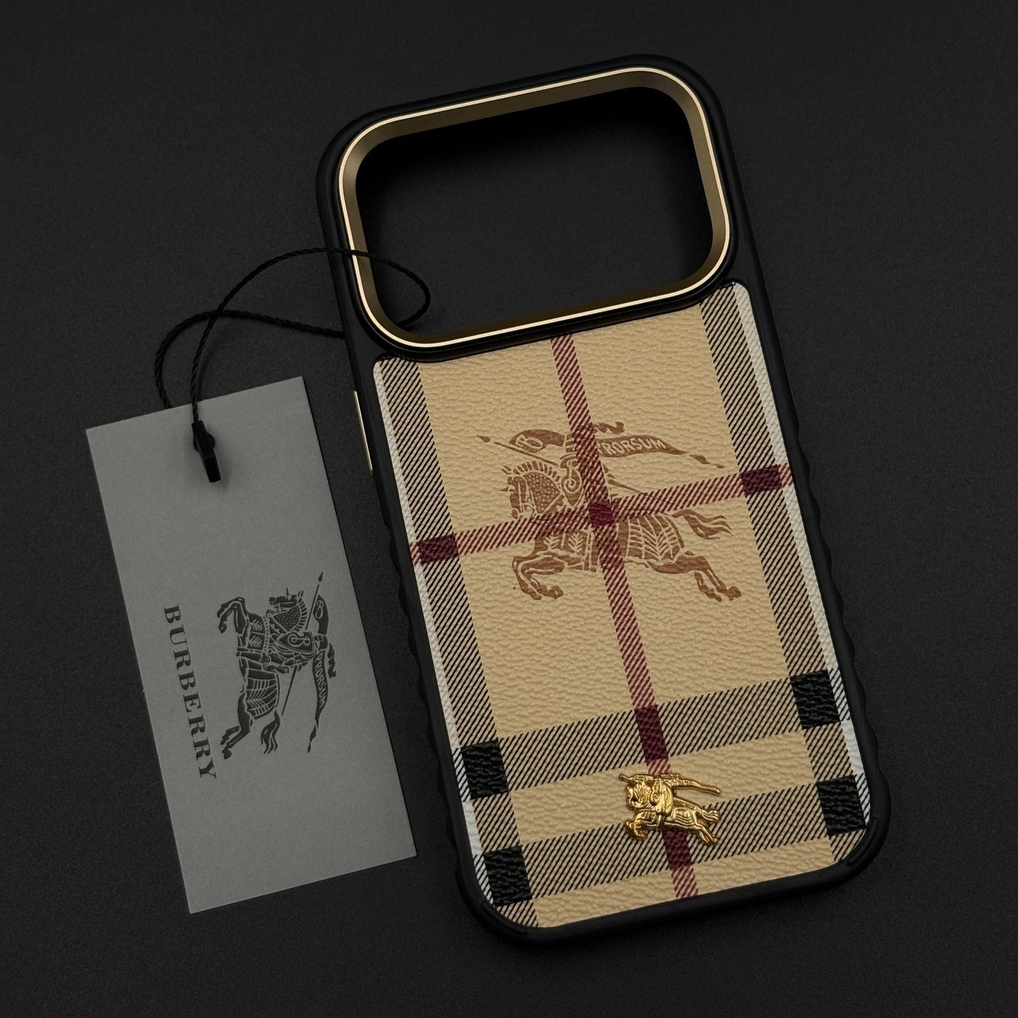 BBRY Luxe Heritage Plaid Case for iPhone 17 Series with Gold Accent and Classic Check Finish