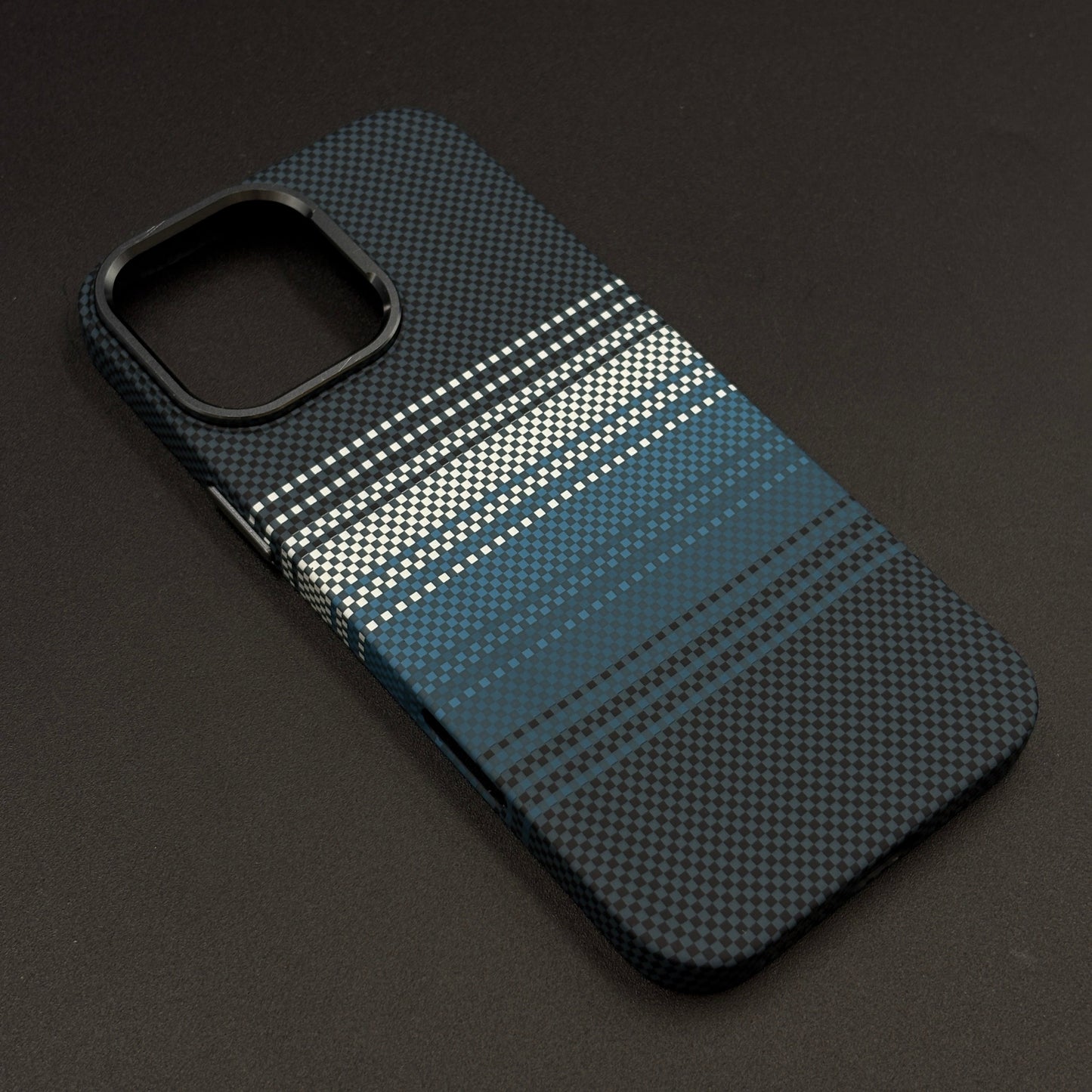 iPhone Series Teal Premium Slim Case | Rare Aramid Texture Finish | Real Carbon Fibre Feel | Hidden MagSafe