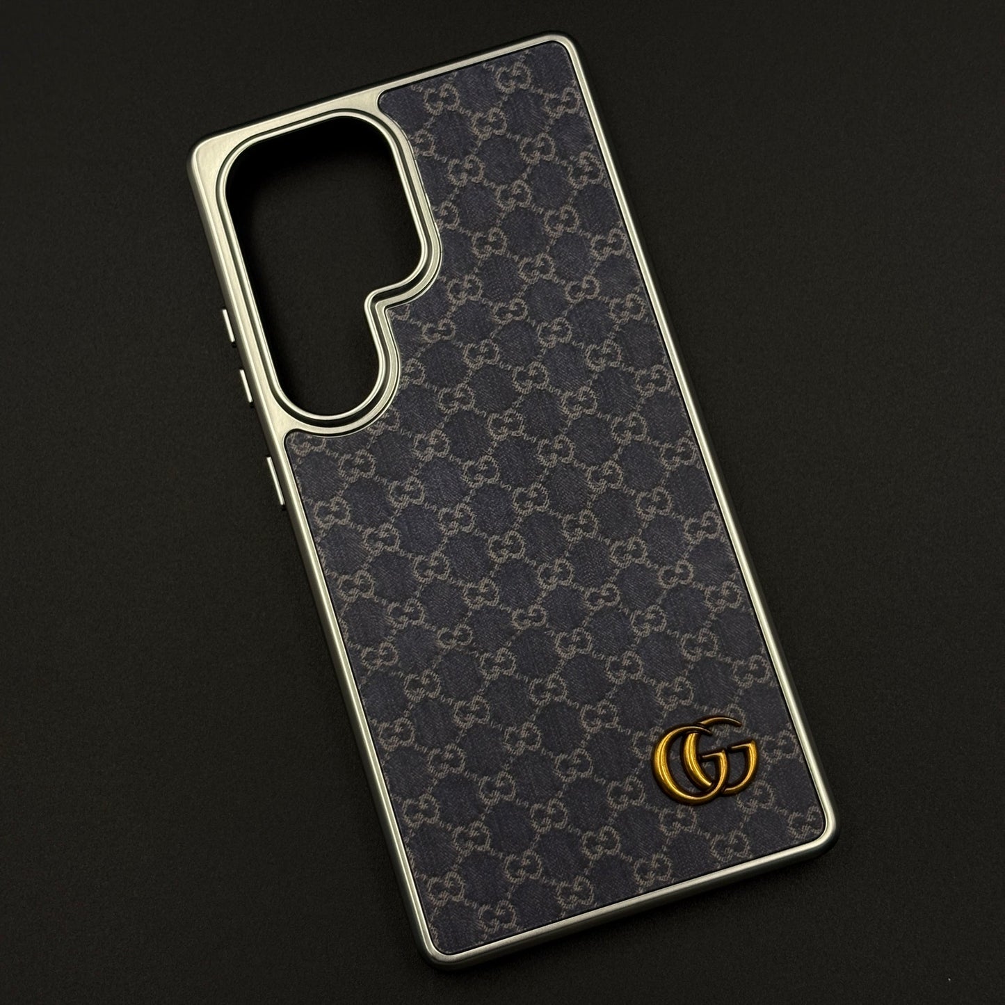Faded Denim Style GG Monogram Luxe Case for Samsung Galaxy S25 Ultra