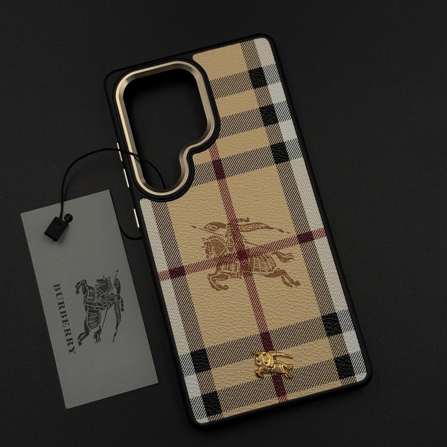 BBRY Luxe Heritage Plaid Case for Samsung Galaxy S25 Ultra with Gold Accent and Classic Check Finish