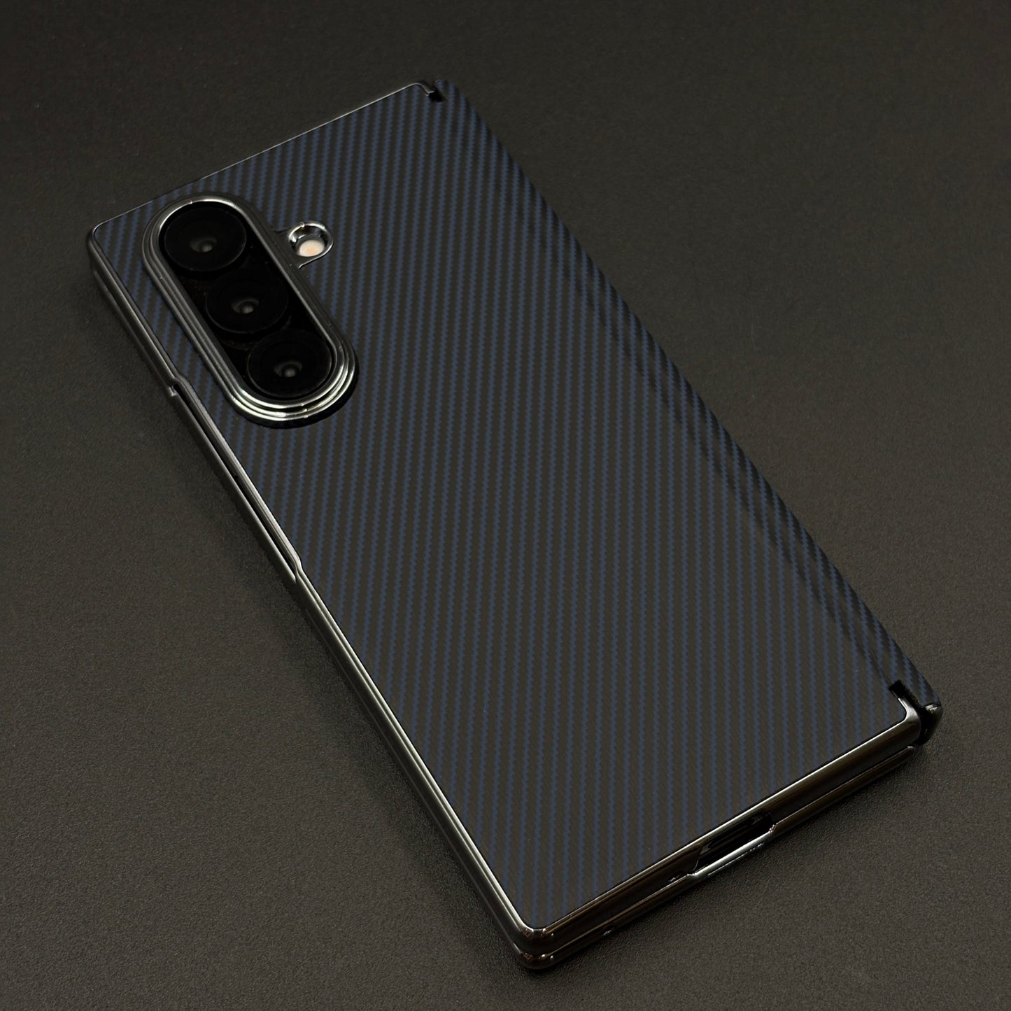 Carbon Fibre Smooth Feel Case with Front Screen Protector For Samsung Galaxy Z Fold 5 | Lightweight | Luxury Look