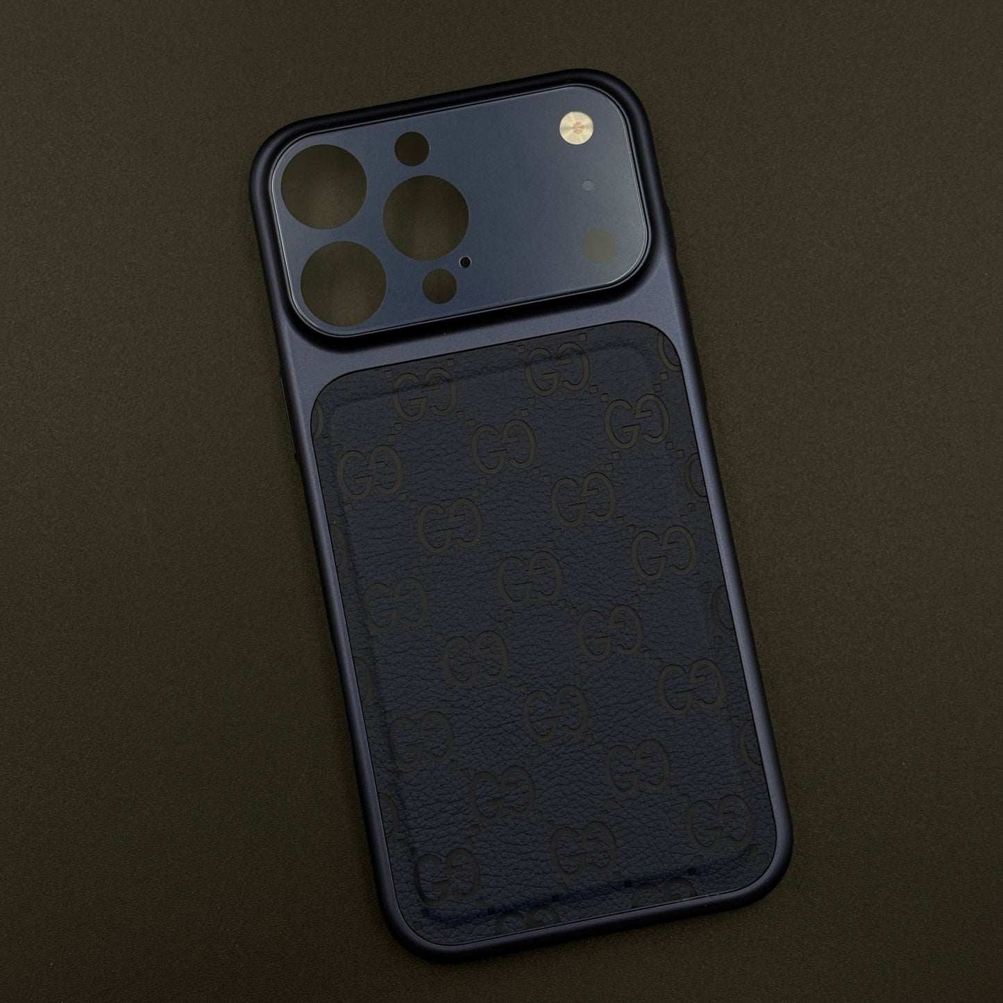 GG Leather Converter Case with Hidden MagSafe and Camera Protection for iPhone