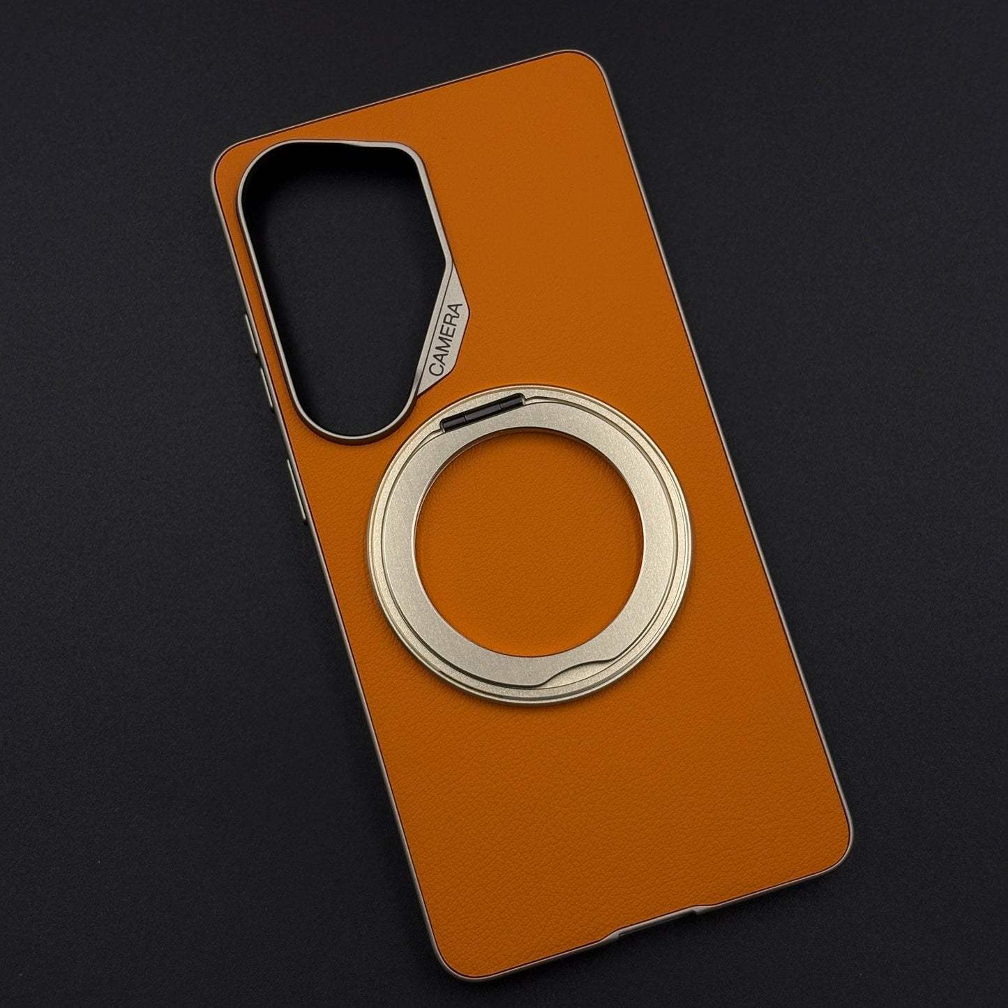 Leather Metal Rotating Stand MagSafe Case for Samsung Galaxy S26 Ultra