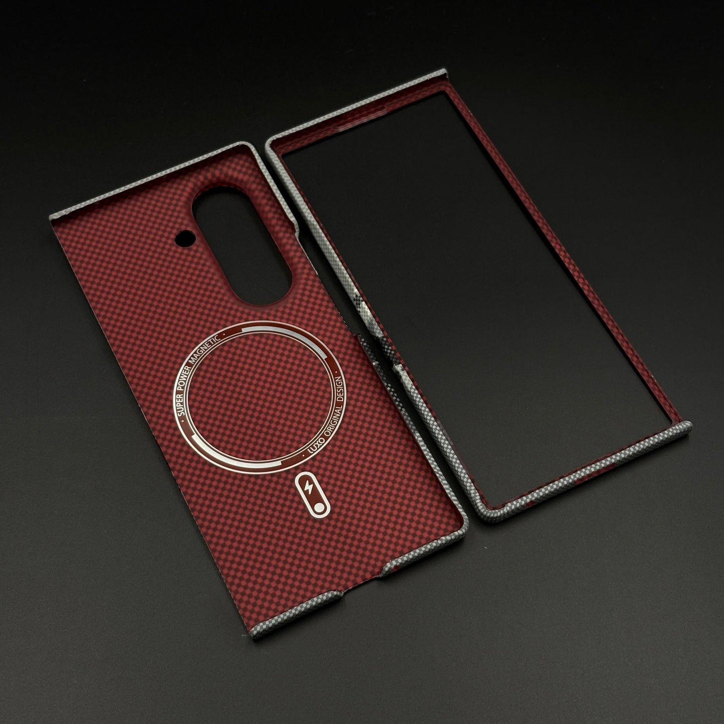 Aramid Texture Case Stripe Pattern Mountain for Samsung Galaxy Z Fold 7 Carbon Fibre Feel | Hidden MagSafe | Ultra Slim Fit