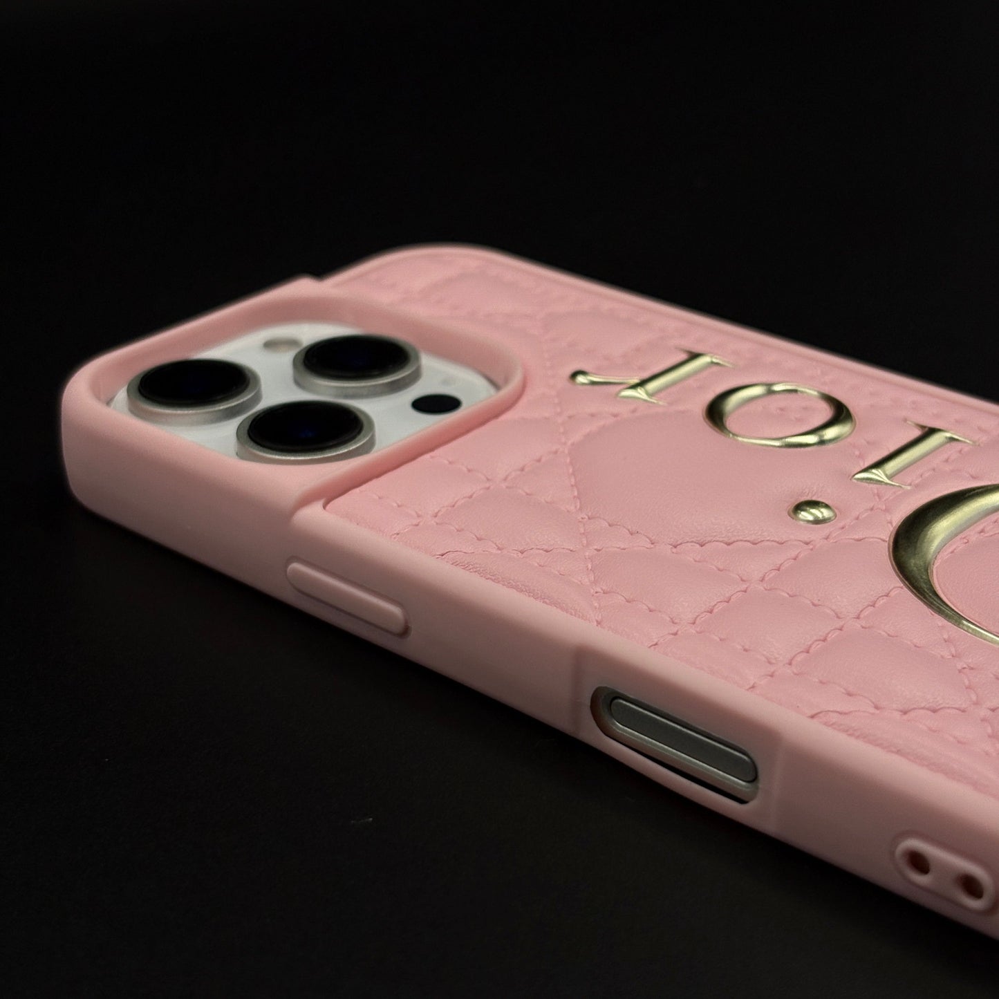 iPhone Luxury Brand CD Puffer Leather Case | Quilted Designer Protective Cover