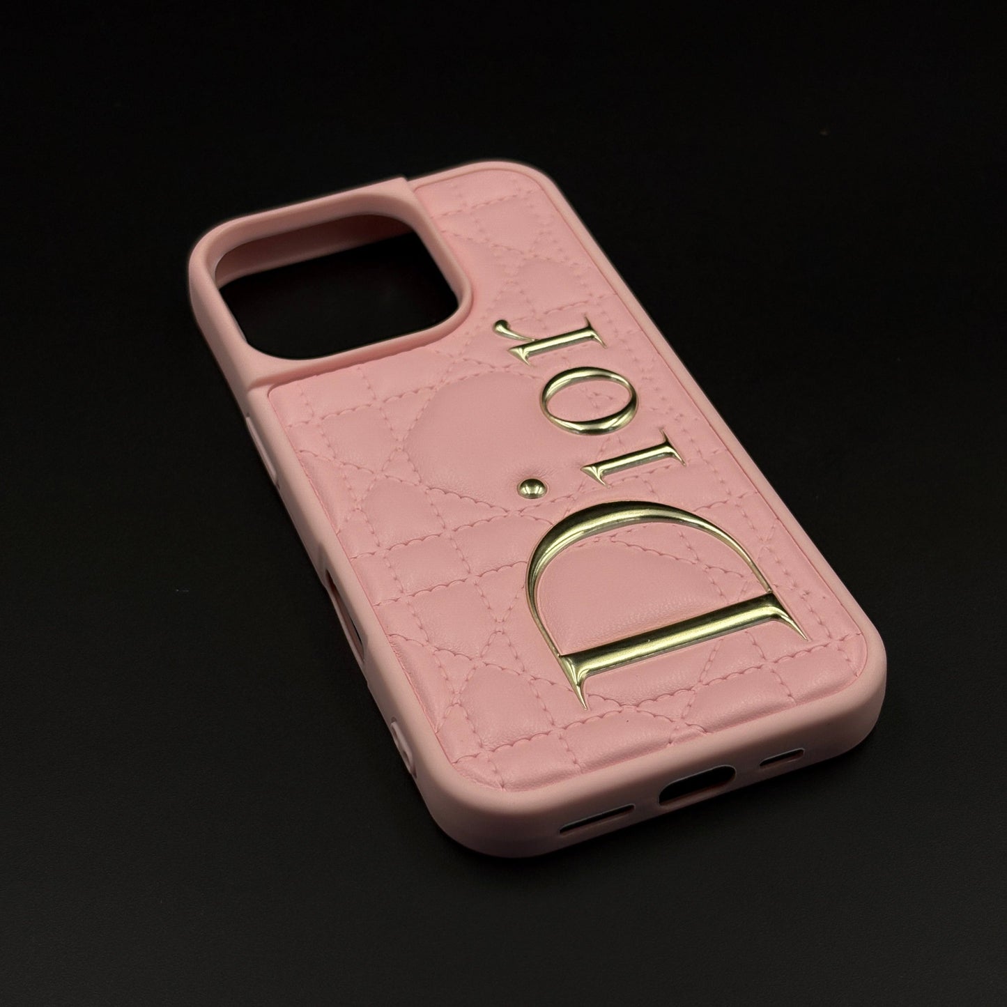 iPhone Luxury Brand CD Puffer Leather Case | Quilted Designer Protective Cover
