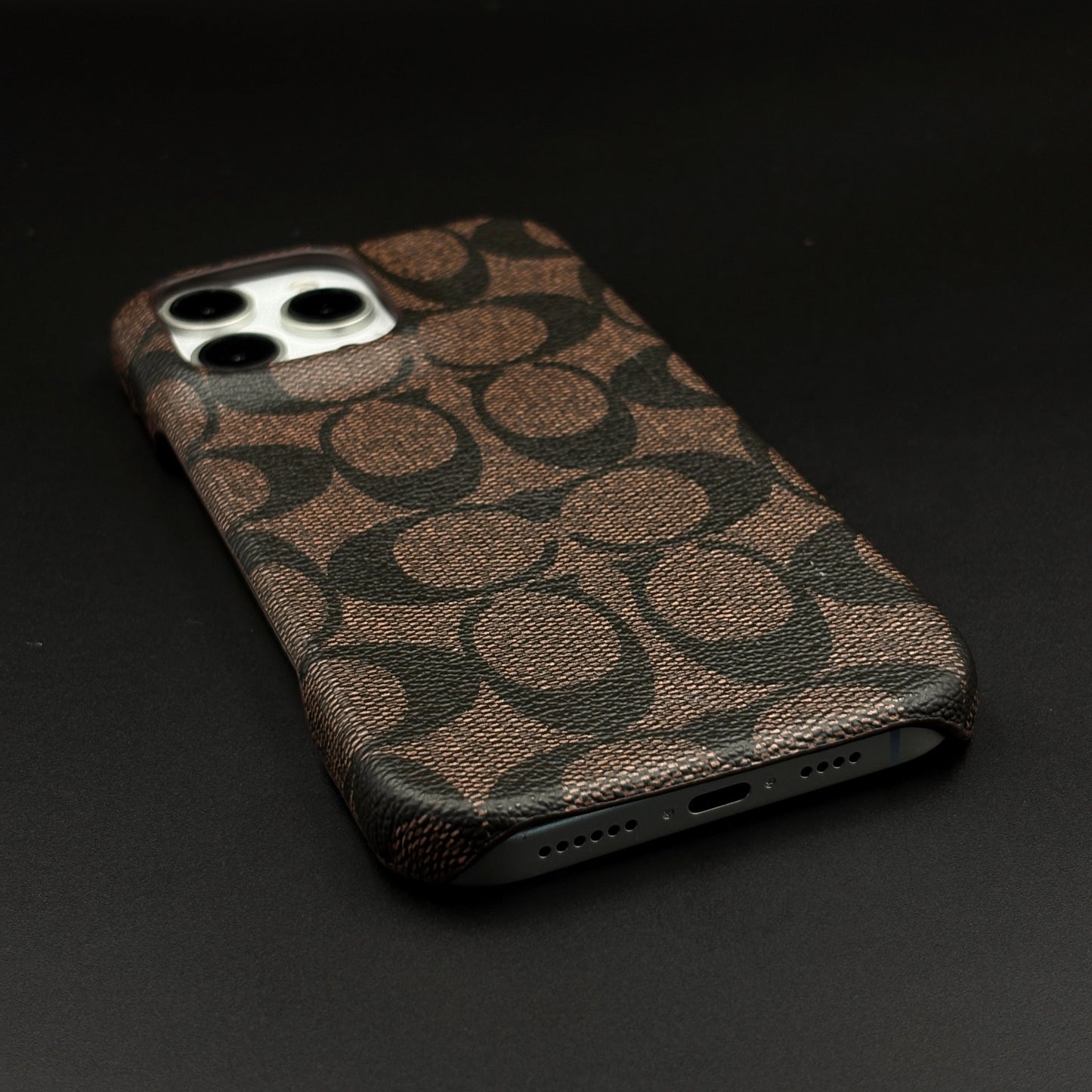 CC Pattern PU Leather Case Cover for iPhone | Iconic Luxury Brand | Slim Designer Fit