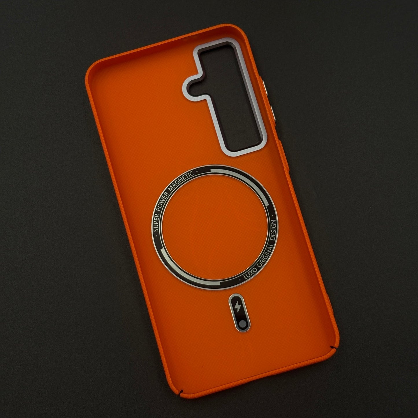 Burnt Orange Stallion Carbon Fibre Hidden MagSafe Case for Samsung Galaxy S24 | S25