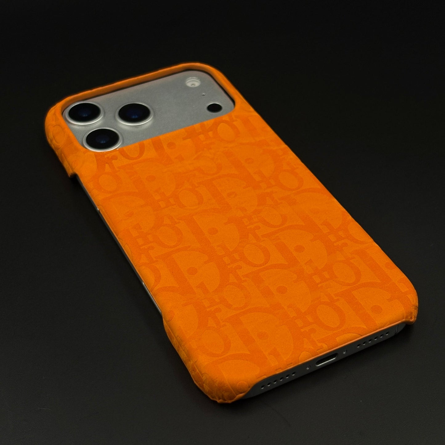 Luxury Oblique CD Monogram Orange Mobile Case Cover for iPhone 17 Series | Premium Designer inspired