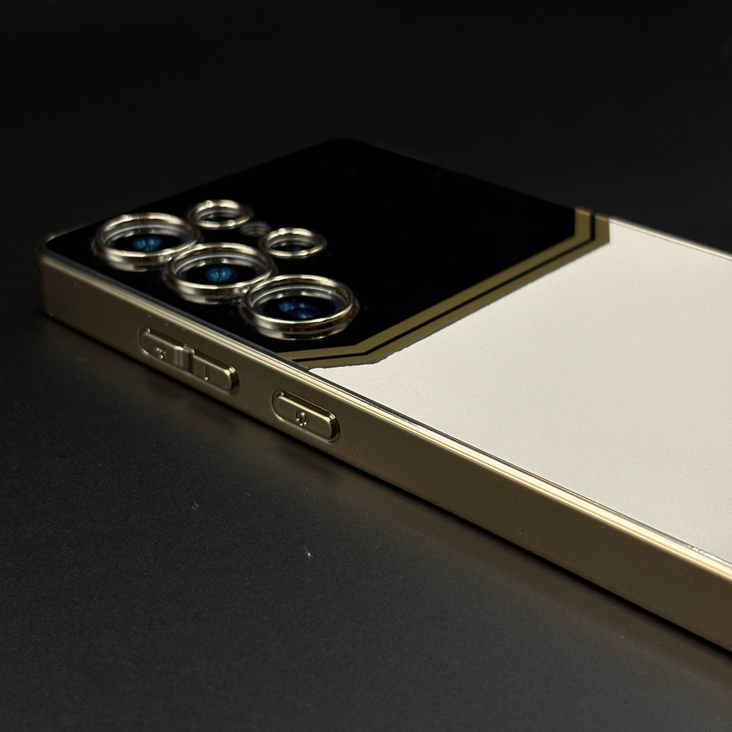 Gold Plated Gloss & Leather Case for Samsung Galaxy S25 Ultra | Premium Hybrid Finish | Elegant Cover