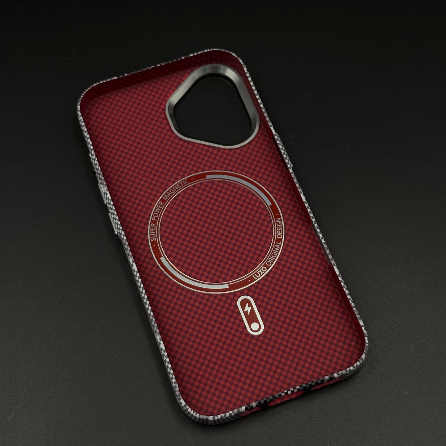 Storm Grey Zigzag Case Slim Mobile Case Cover for iPhone 17 | Rare Aramid Texture Finish | Real Carbon Fibre Feel | Hidden MagSafe