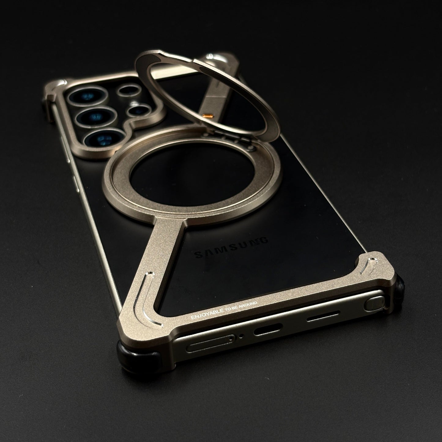 Z Shape Aluminium Metal Rotating Kickstand for Samsung Galaxy S25 Ultra | Frameless Design