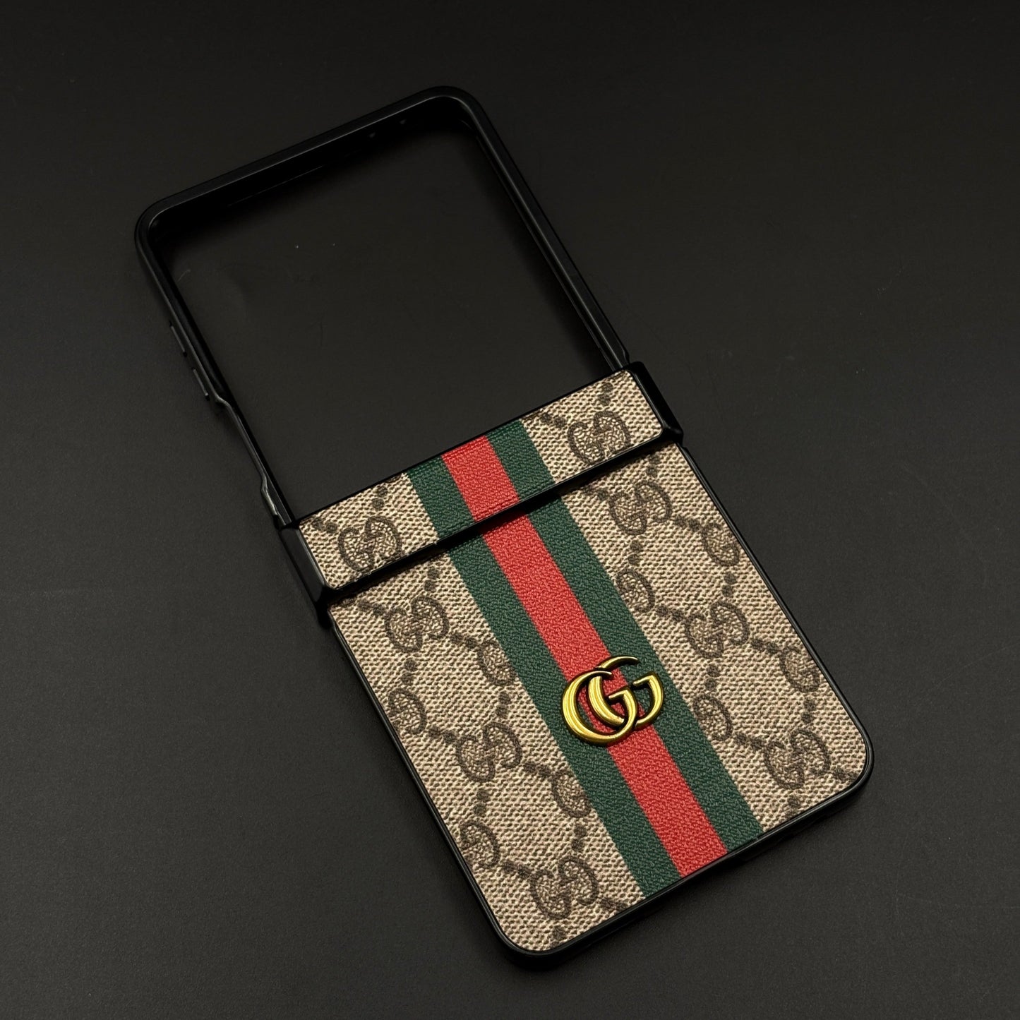 GG Stripe Pattern & Hinge Protection for Samsung Galaxy Z Flip 7 Luxury Designer Style Cover