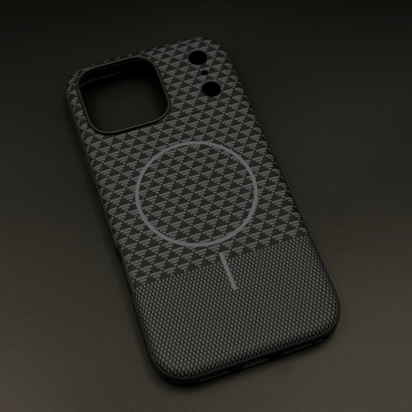 Dual Tone Geometric Feel Texture MagSafe Mobile Case Cover for iPhone 17 Series