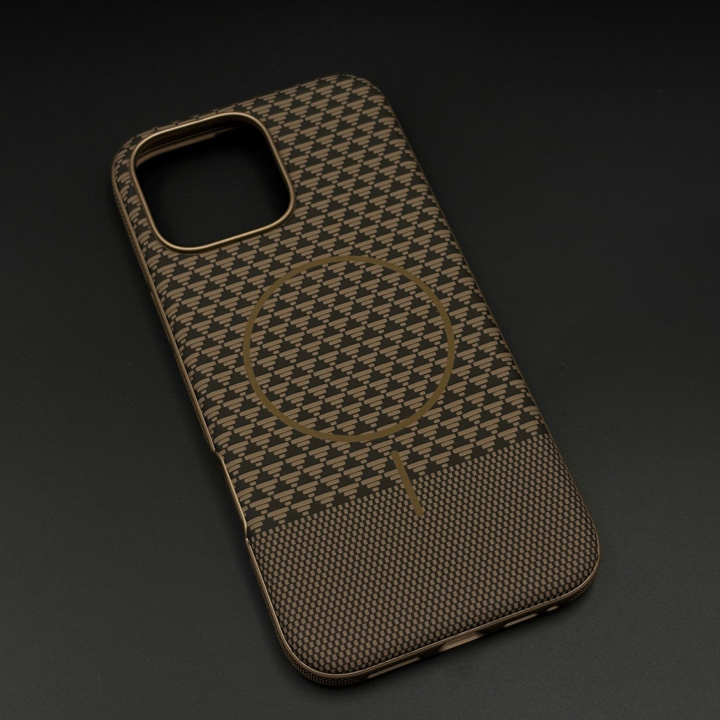 Dual Tone Geometric Feel Texture MagSafe Mobile Case Cover for iPhone 16 Series