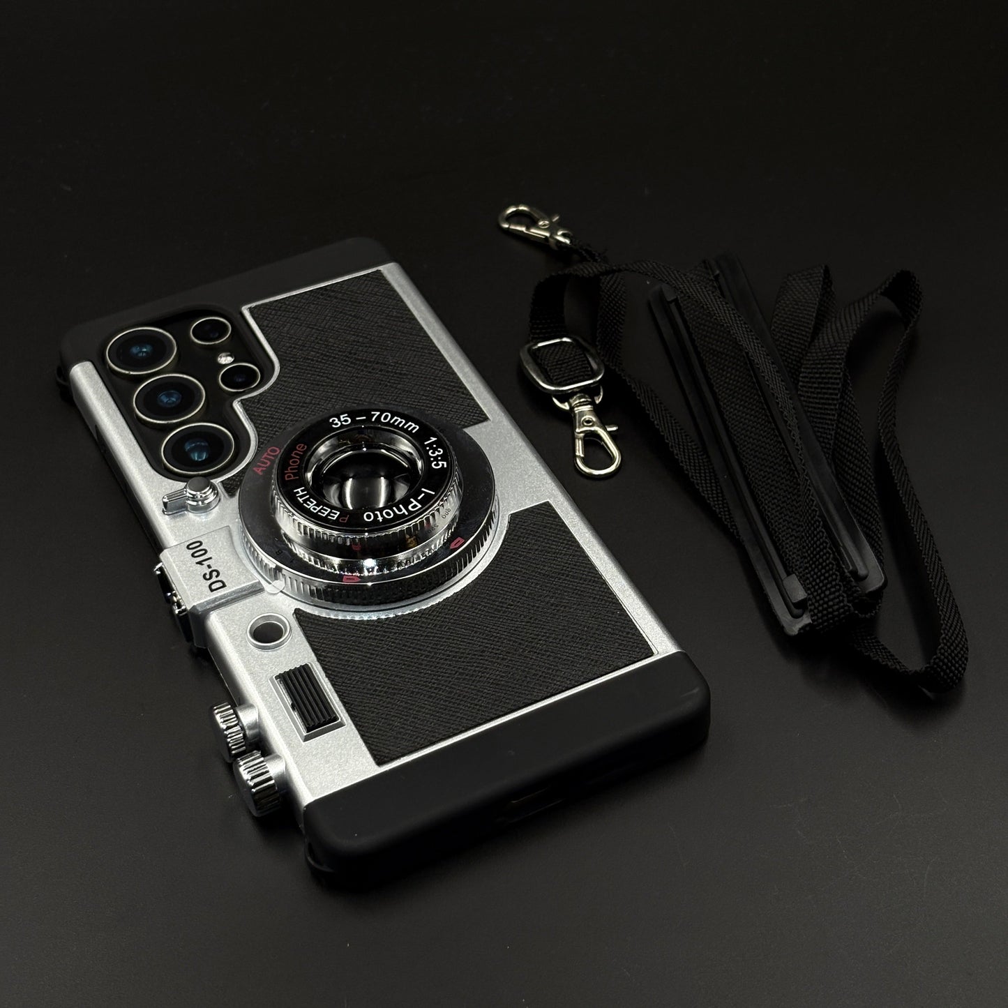 3D Vintage Camera Case for Samsung Galaxy S23 Ultra | Retro Designer | Detachable Sling